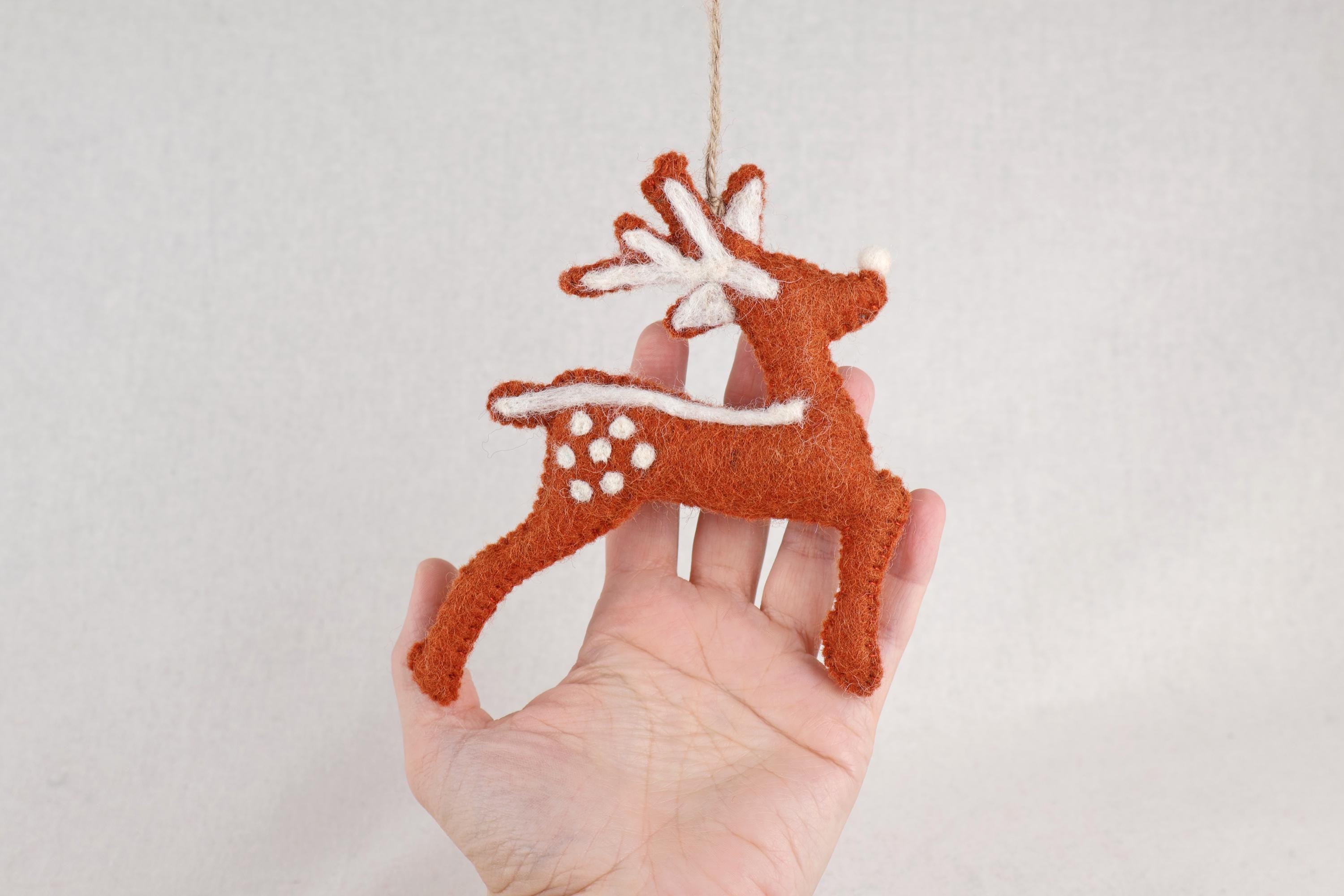 Weihnachtsanhänger Rudolf das Rentier I Filz Christbaumschmuck I Weihnachtsdeko I Skandinavisches I Rentier Deko I Hirsch