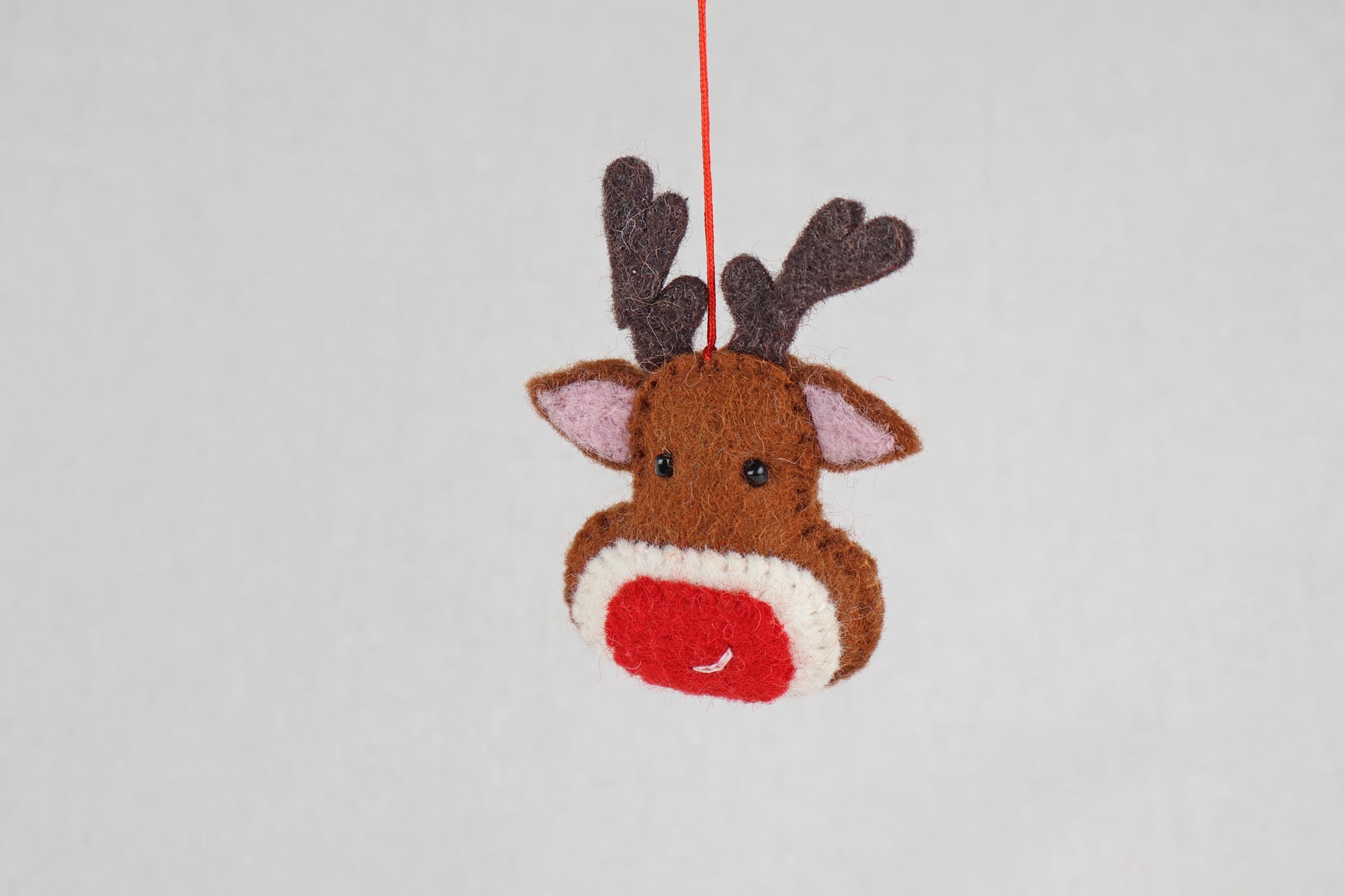 Weihnachtsanhänger Rudolf das Rentier I Filz Christbaumschmuck I Weihnachtsdeko