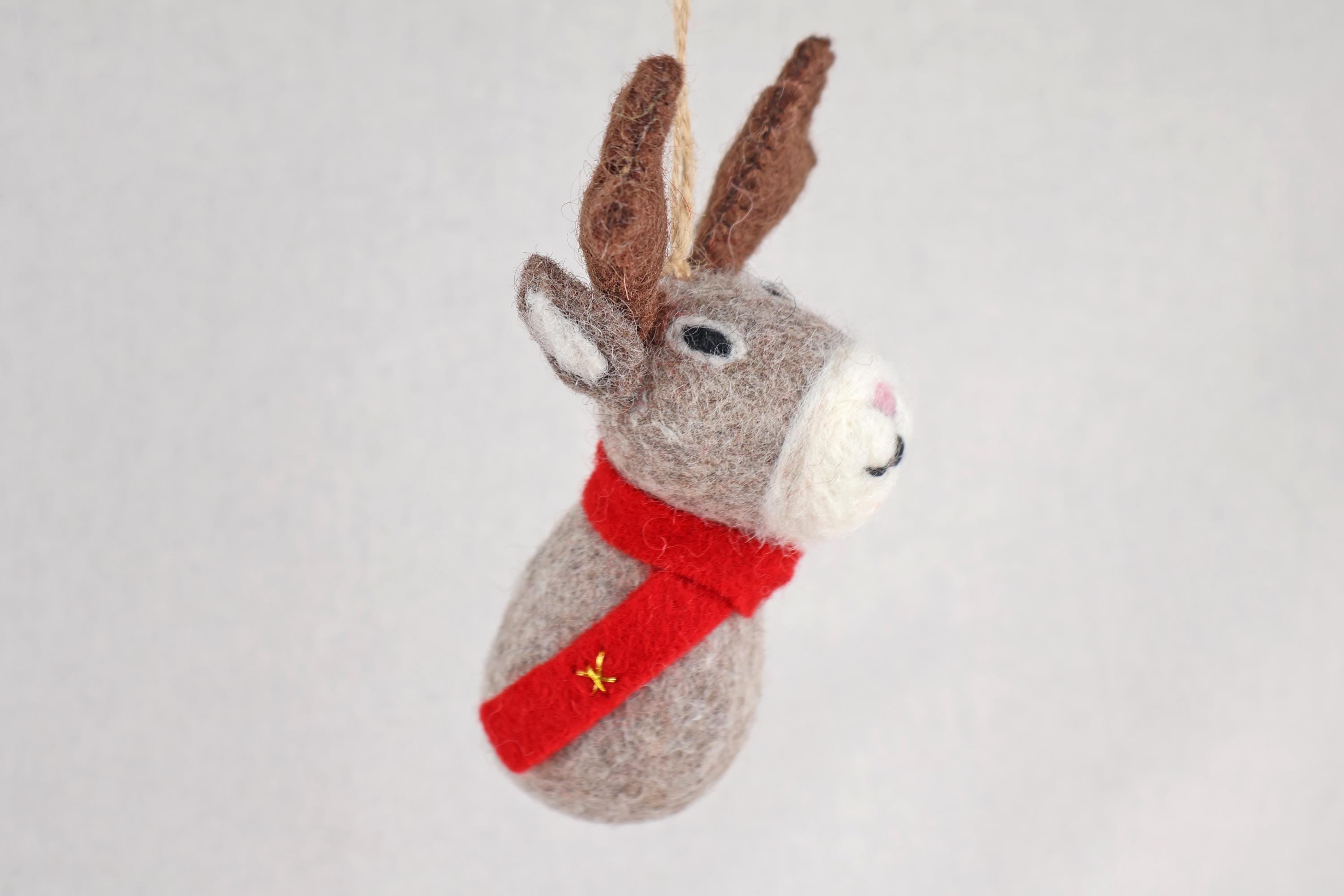 Weihnachtsanhänger Elch mit Schal I Christbaumschmuck I Weihnachtsdeko I Winter I Weihnachtsbaum I Elch aus Filz