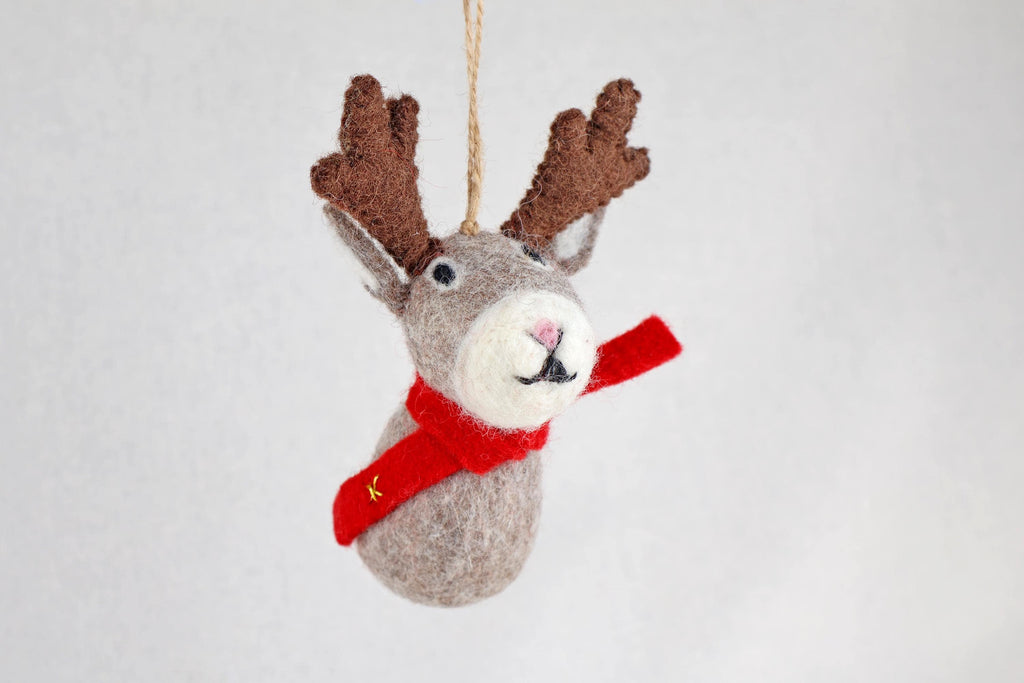 Weihnachtsanhänger Elch mit Schal I Christbaumschmuck I Weihnachtsdeko I Winter I Weihnachtsbaum I Elch aus Filz