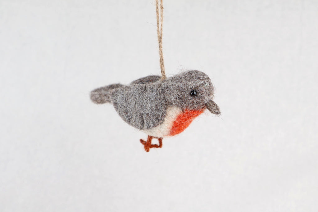 Filzanhänger Rotkehlchen I Christbaumschmuck I Weihnachtsdeko I Winterdeko I Weihnachtsbaum I Frühlingsdeko I Vogeldeko I Naturdeko I Fair