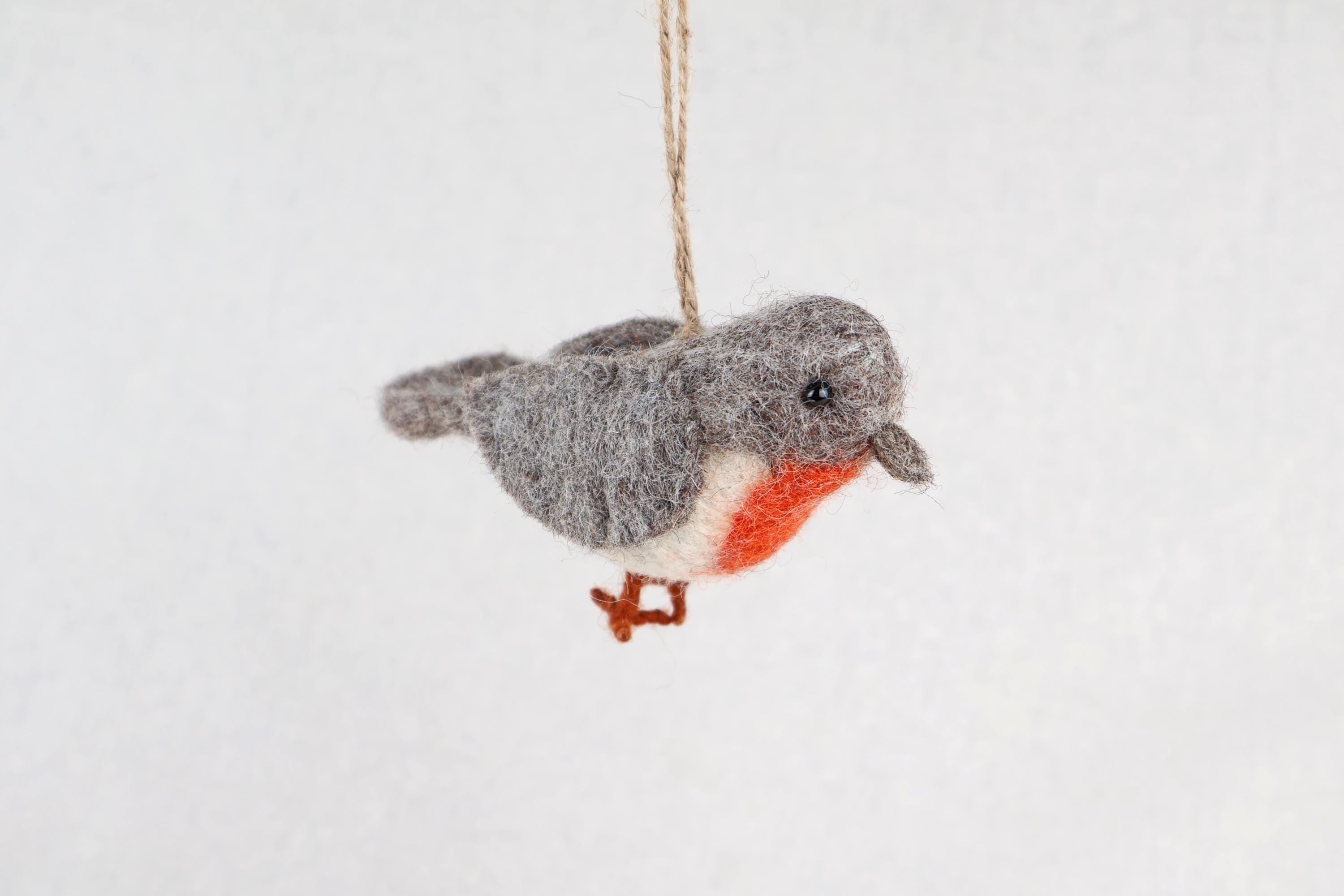 Filzanhänger Rotkehlchen I Christbaumschmuck I Weihnachtsdeko I Winterdeko I Weihnachtsbaum I Frühlingsdeko I Vogeldeko I Naturdeko I Fair