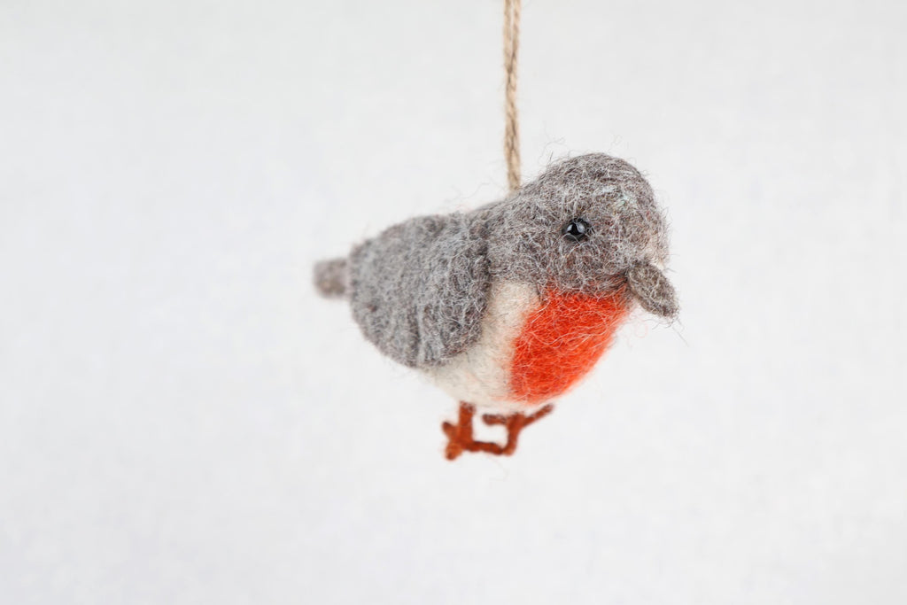 Filzanhänger Rotkehlchen I Christbaumschmuck I Weihnachtsdeko I Winterdeko I Weihnachtsbaum I Frühlingsdeko I Vogeldeko I Naturdeko I Fair