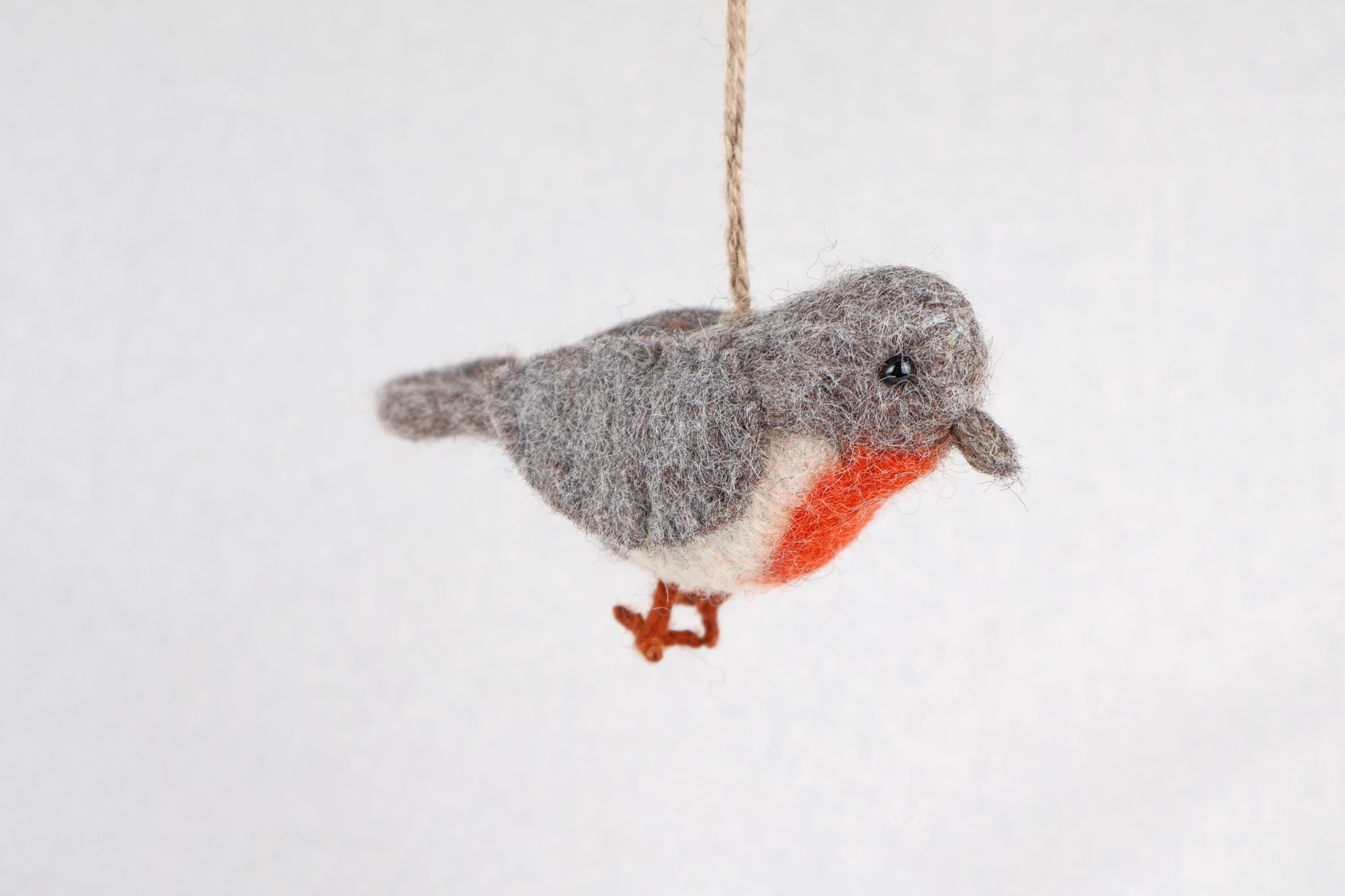 Filzanhänger Rotkehlchen I Christbaumschmuck I Weihnachtsdeko I Winterdeko I Weihnachtsbaum I Frühlingsdeko I Vogeldeko I Naturdeko I Fair