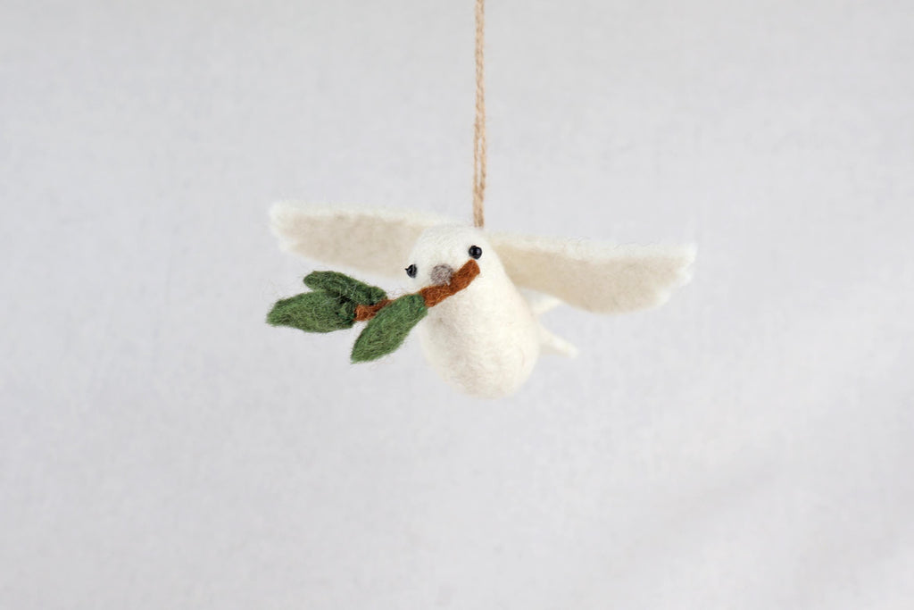 Anhänger Friedenstaube I Christbaumschmuck Weihnachtsdeko I Winter Weihnachtsbaum I Taube Aufhänger I Taube aus Filz
