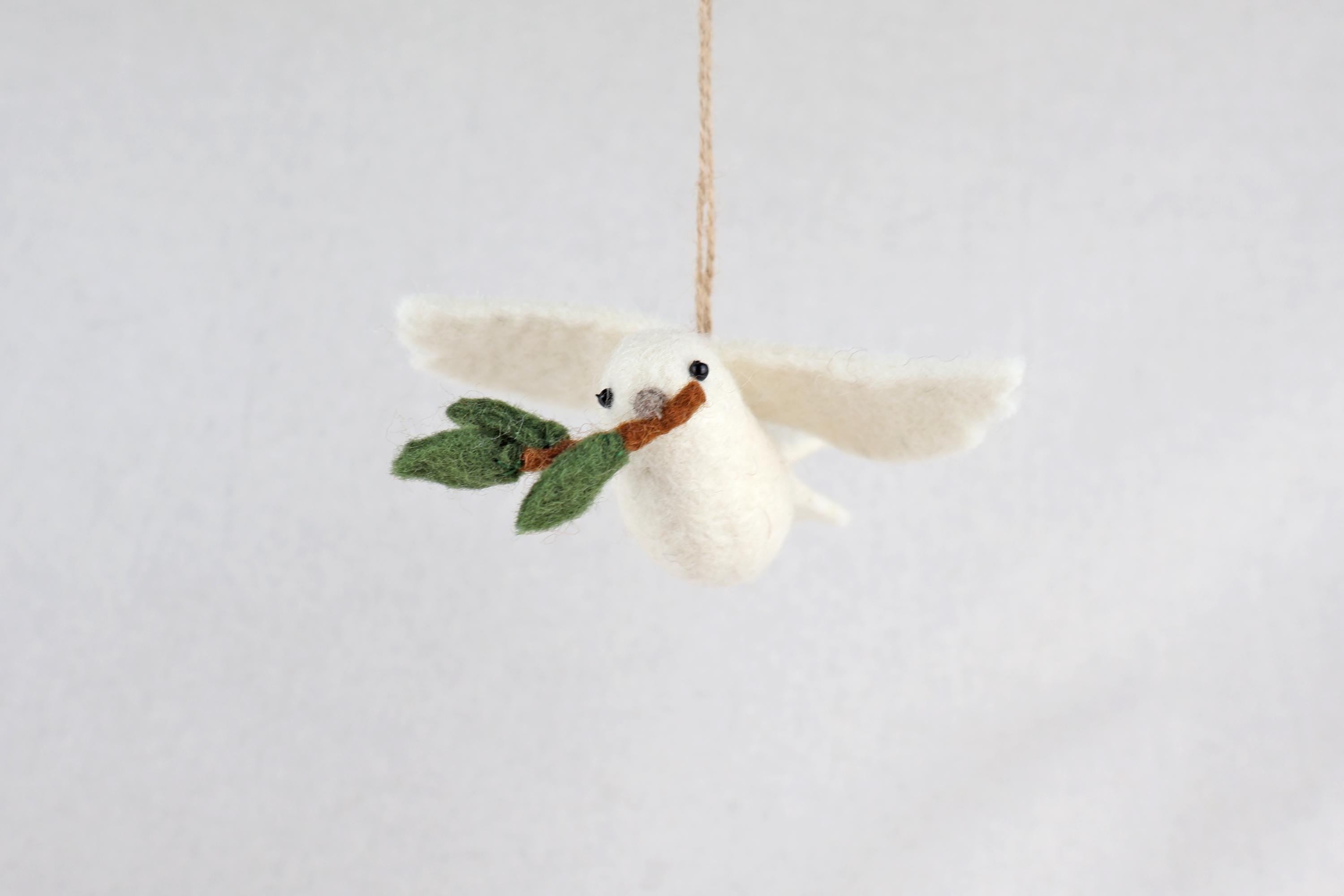 Anhänger Friedenstaube I Christbaumschmuck Weihnachtsdeko I Winter Weihnachtsbaum I Taube Aufhänger I Taube aus Filz