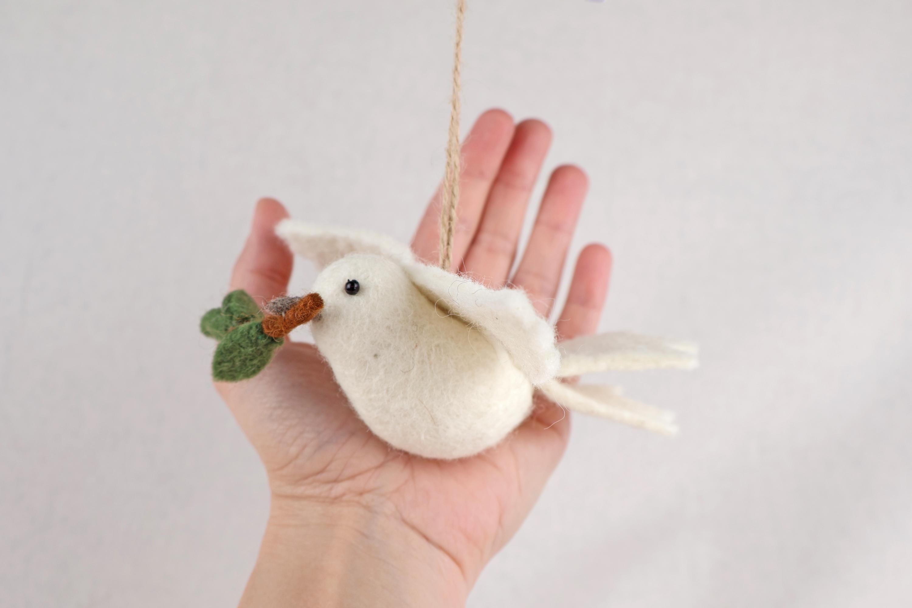 Anhänger Friedenstaube I Christbaumschmuck Weihnachtsdeko I Winter Weihnachtsbaum I Taube Aufhänger I Taube aus Filz
