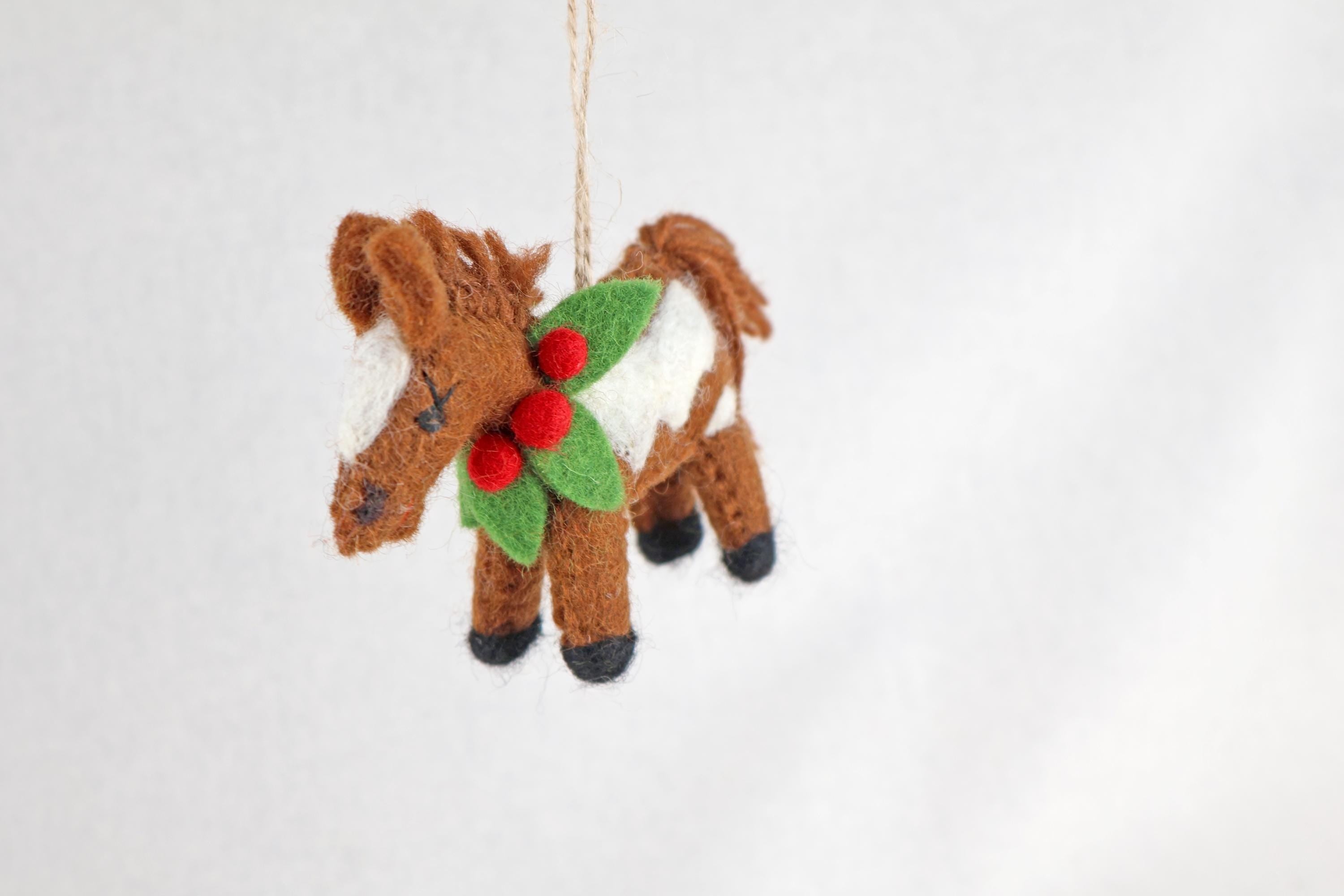 Weihnachtsanhänger Pferd I Filz Christbaumschmuck I Weihnachtsdeko Pferdchen