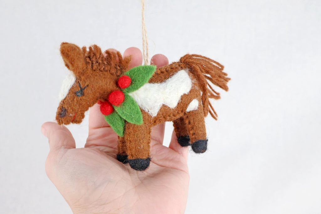 Weihnachtsanhänger Pferd I Filz Christbaumschmuck I Weihnachtsdeko Pferdchen