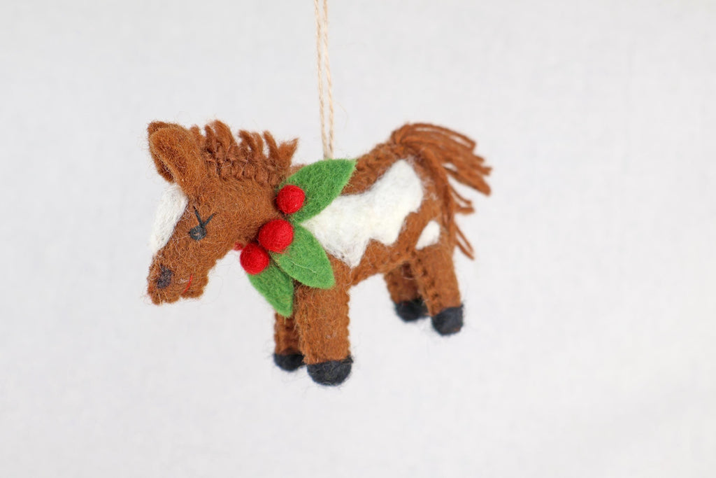 Weihnachtsanhänger Pferd I Filz Christbaumschmuck I Weihnachtsdeko Pferdchen
