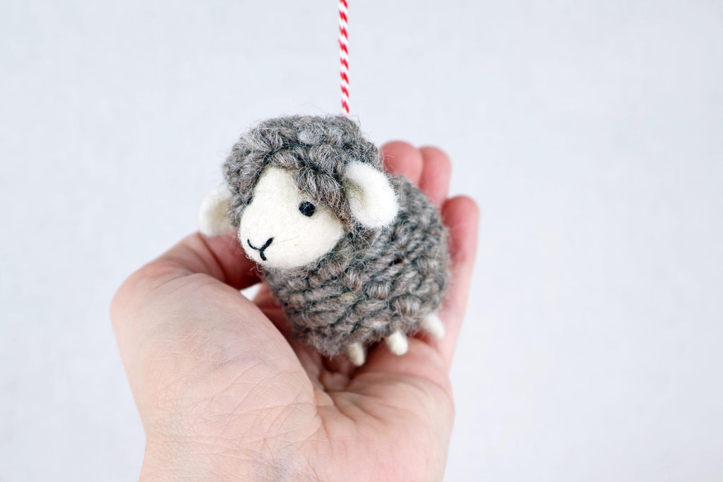 Weihnachtsanhänger Schaf grauI Christbaumschmuck Weihnachtsdeko I Winter Weihnachtsbaum I Weihnachtsschaf