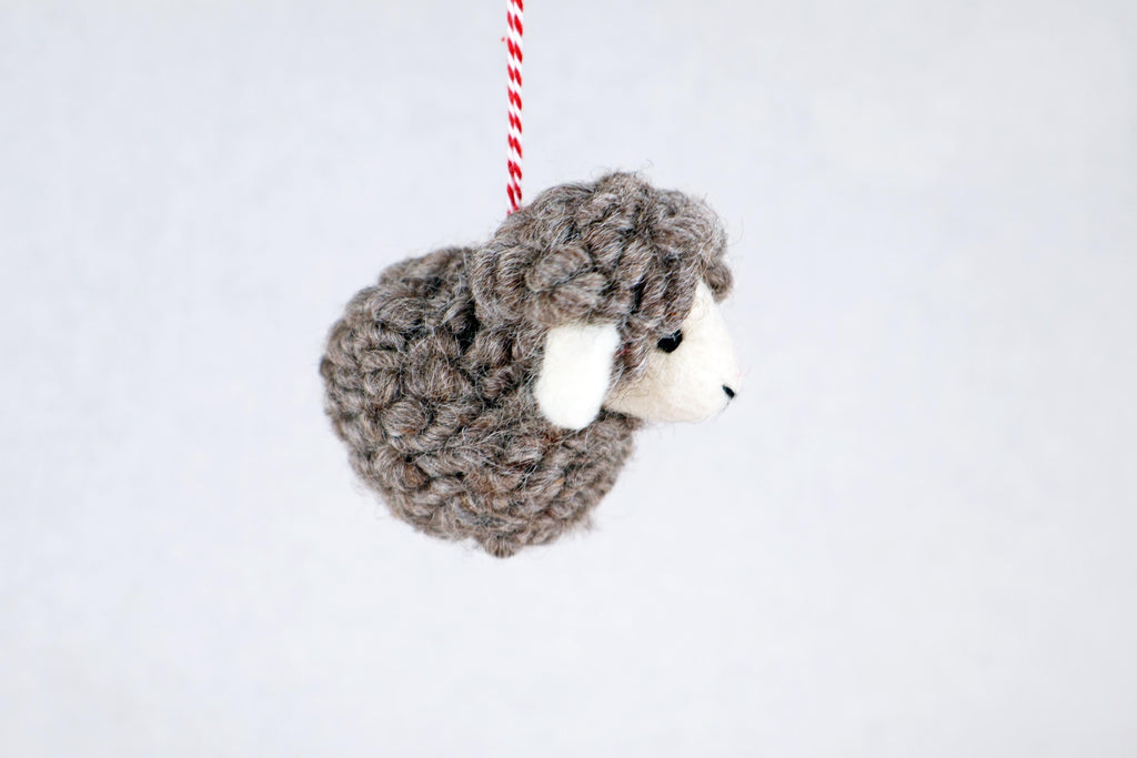 Weihnachtsanhänger Schaf grauI Christbaumschmuck Weihnachtsdeko I Winter Weihnachtsbaum I Weihnachtsschaf