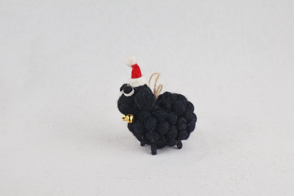 Weihnachtsanhänger schwarzes Schaf mit GlöckchenI Christbaumschmuck Weihnachtsdeko I Winter Weihnachtsbaum I Weihnachtsschaf