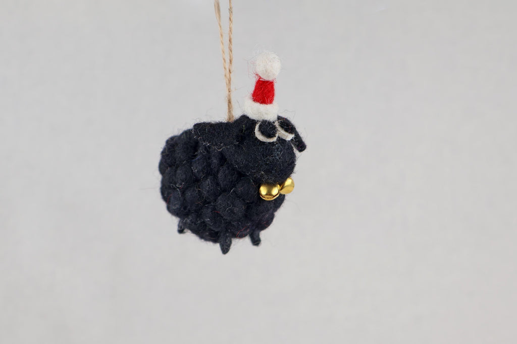 Weihnachtsanhänger schwarzes Schaf mit GlöckchenI Christbaumschmuck Weihnachtsdeko I Winter Weihnachtsbaum I Weihnachtsschaf