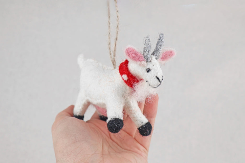 Filzanhänger Ziege I Osterdeko I Filz Christbaumschmuck I Weihnachtsdeko I Ziegendeko I Anhänger Ziege