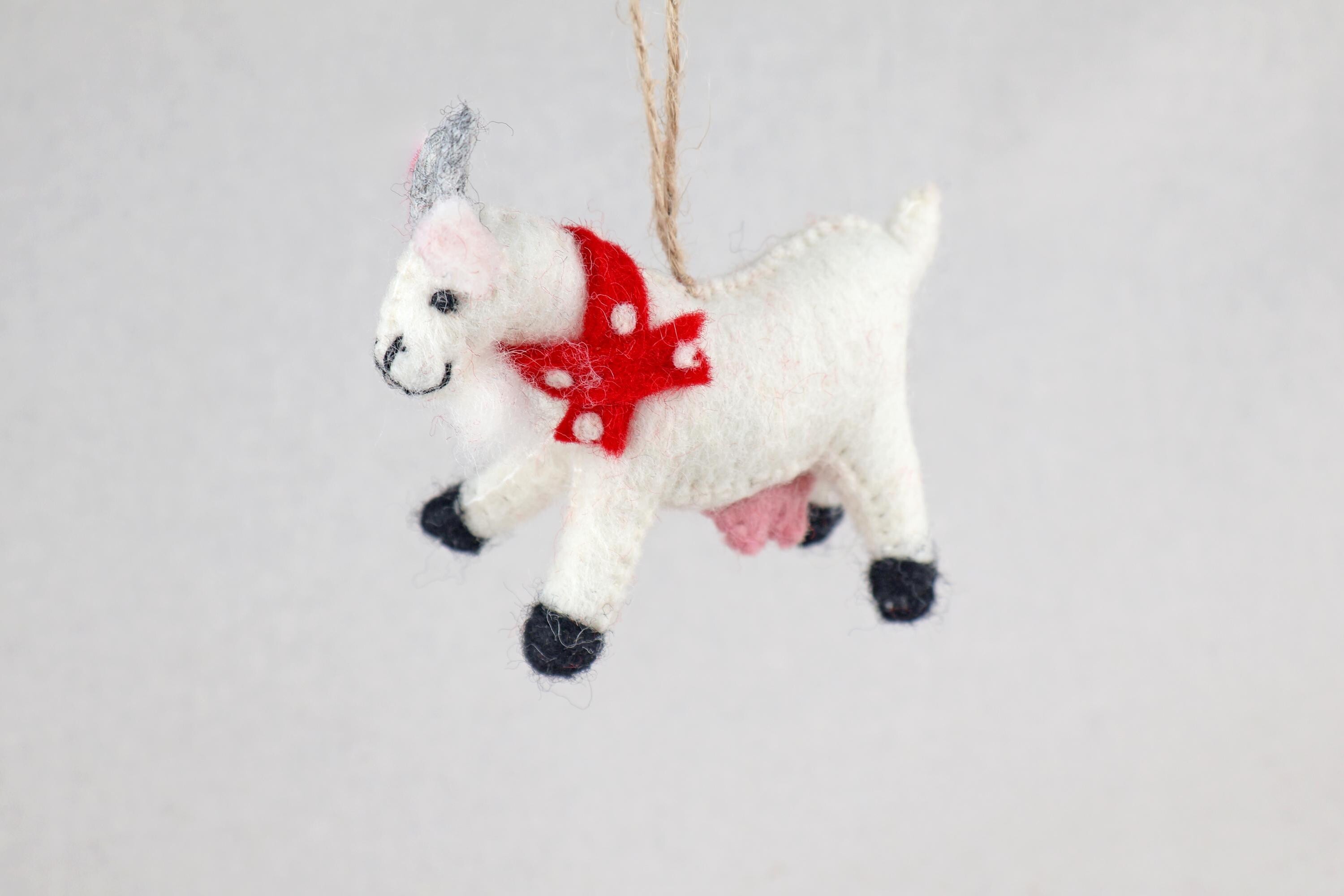 Filzanhänger Ziege I Osterdeko I Filz Christbaumschmuck I Weihnachtsdeko I Ziegendeko I Anhänger Ziege