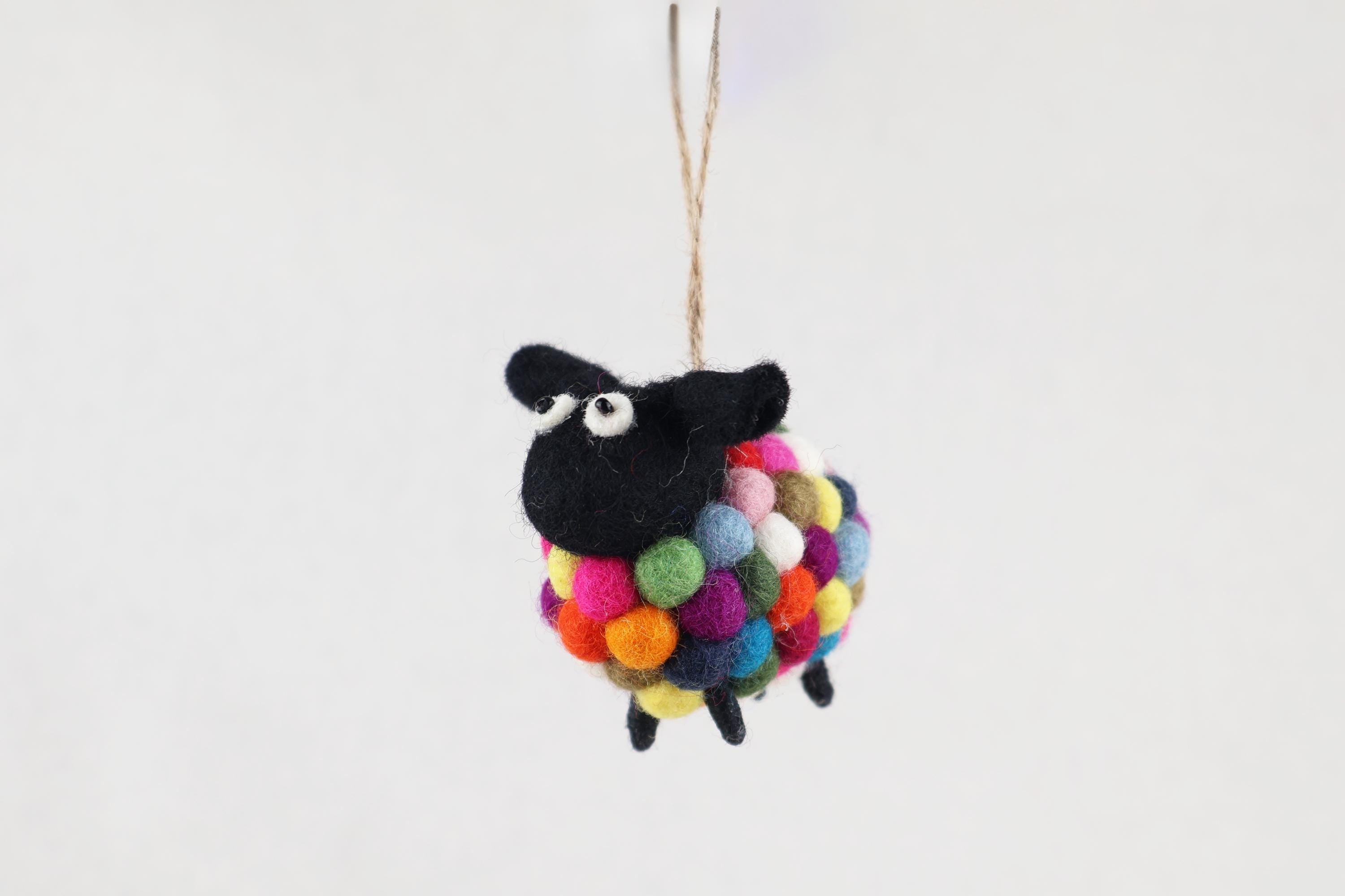 Weihnachtsanhänger buntes Schaf I Christbaumschmuck Weihnachtsdeko I Winter Weihnachtsbaum I Weihnachtsschaf