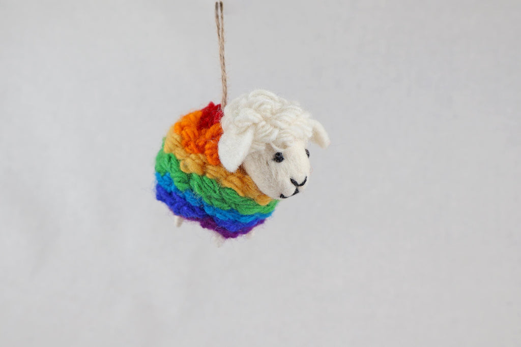 Weihnachtsanhänger Regenbogenschaf I Christbaumschmuck Weihnachtsdeko I Winter Weihnachtsbaum I Weihnachtsschaf I Pride