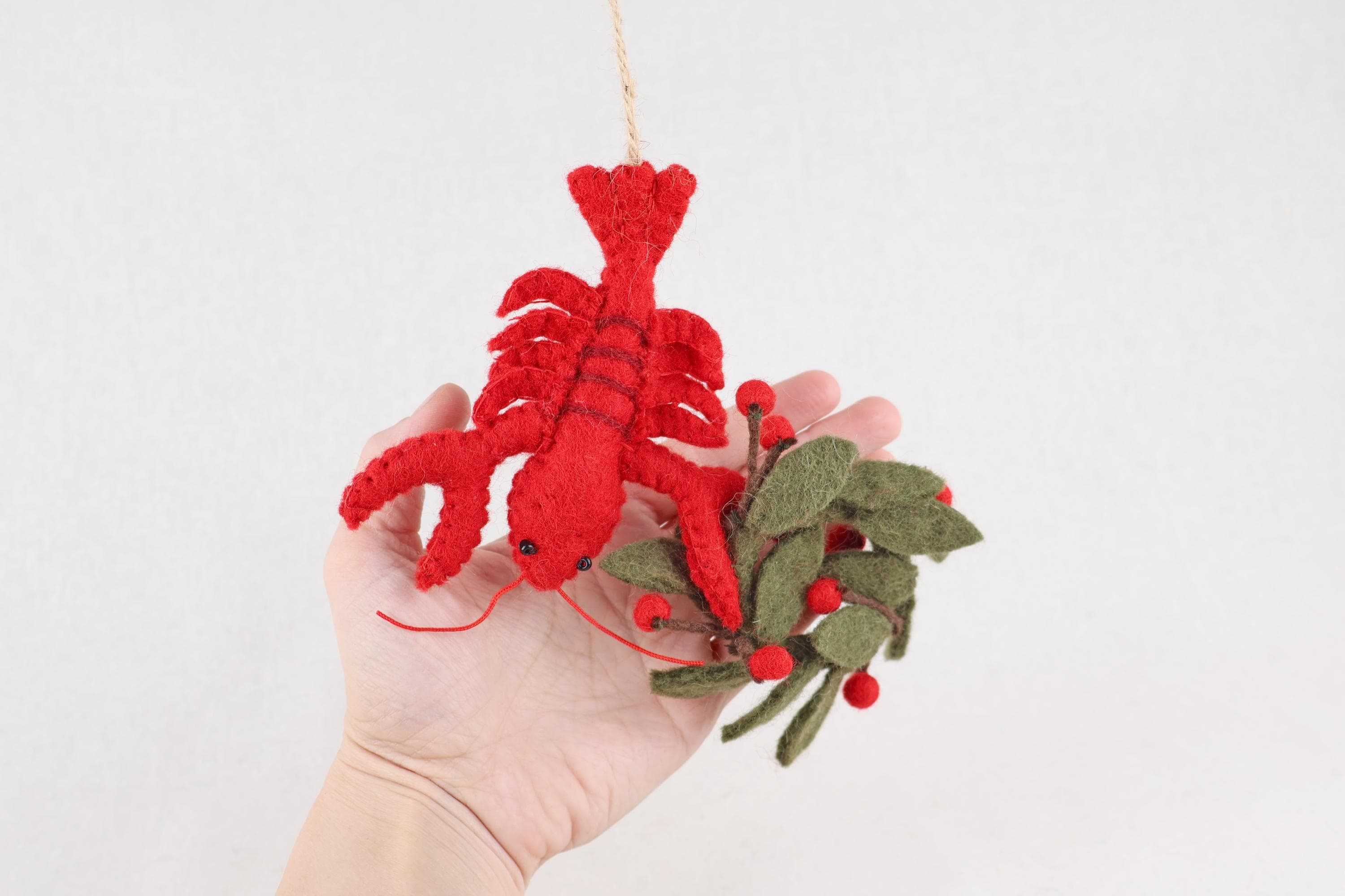 Anhänger Weihnachtshummer I Deko aus Filz I Winter I Weihnachtsbaum I ausgefallene Weihnachtsdeko I Anhänger Filz I Weihnachtskranz I Hummer