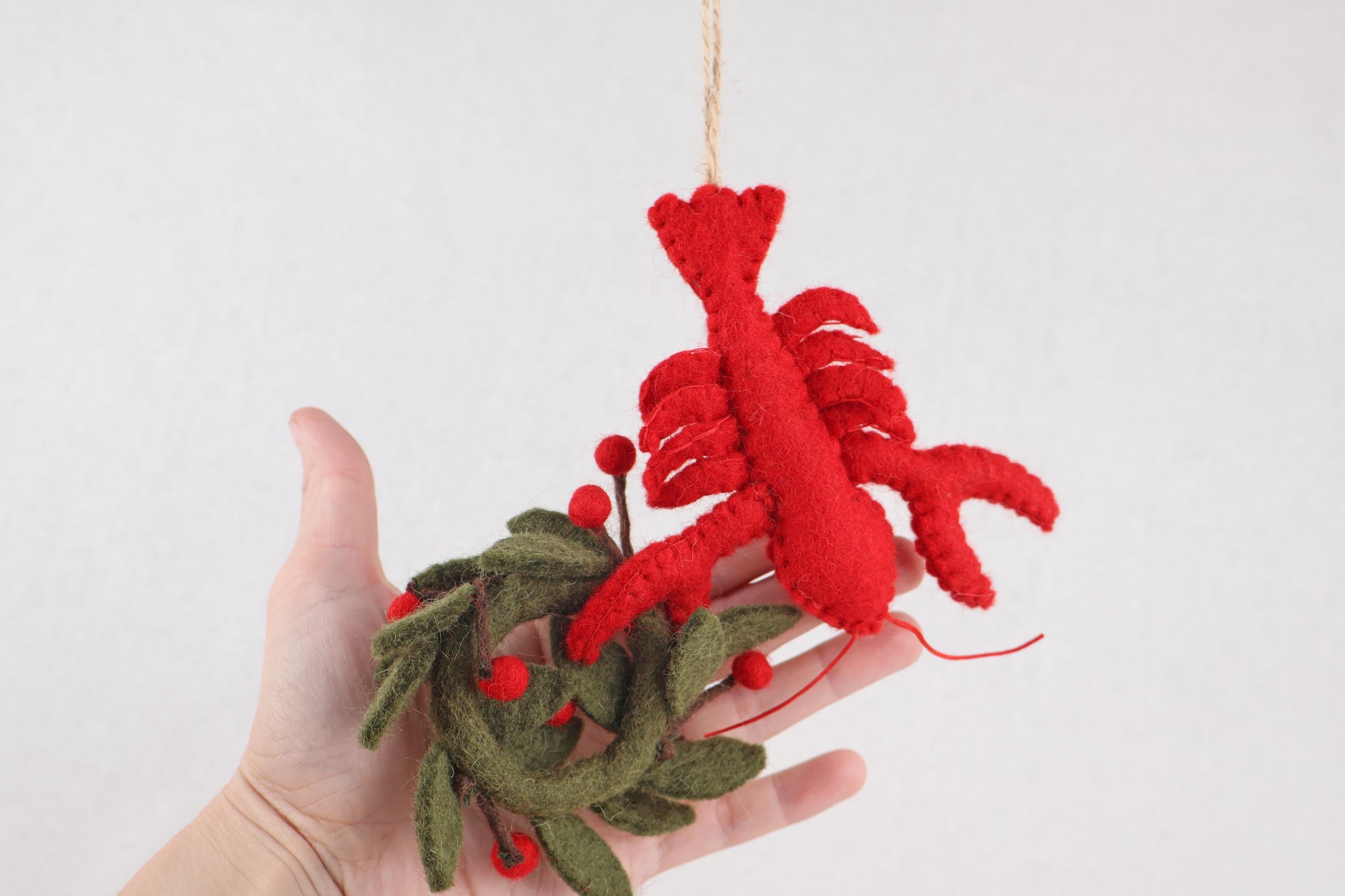 Anhänger Weihnachtshummer I Deko aus Filz I Winter I Weihnachtsbaum I ausgefallene Weihnachtsdeko I Anhänger Filz I Weihnachtskranz I Hummer