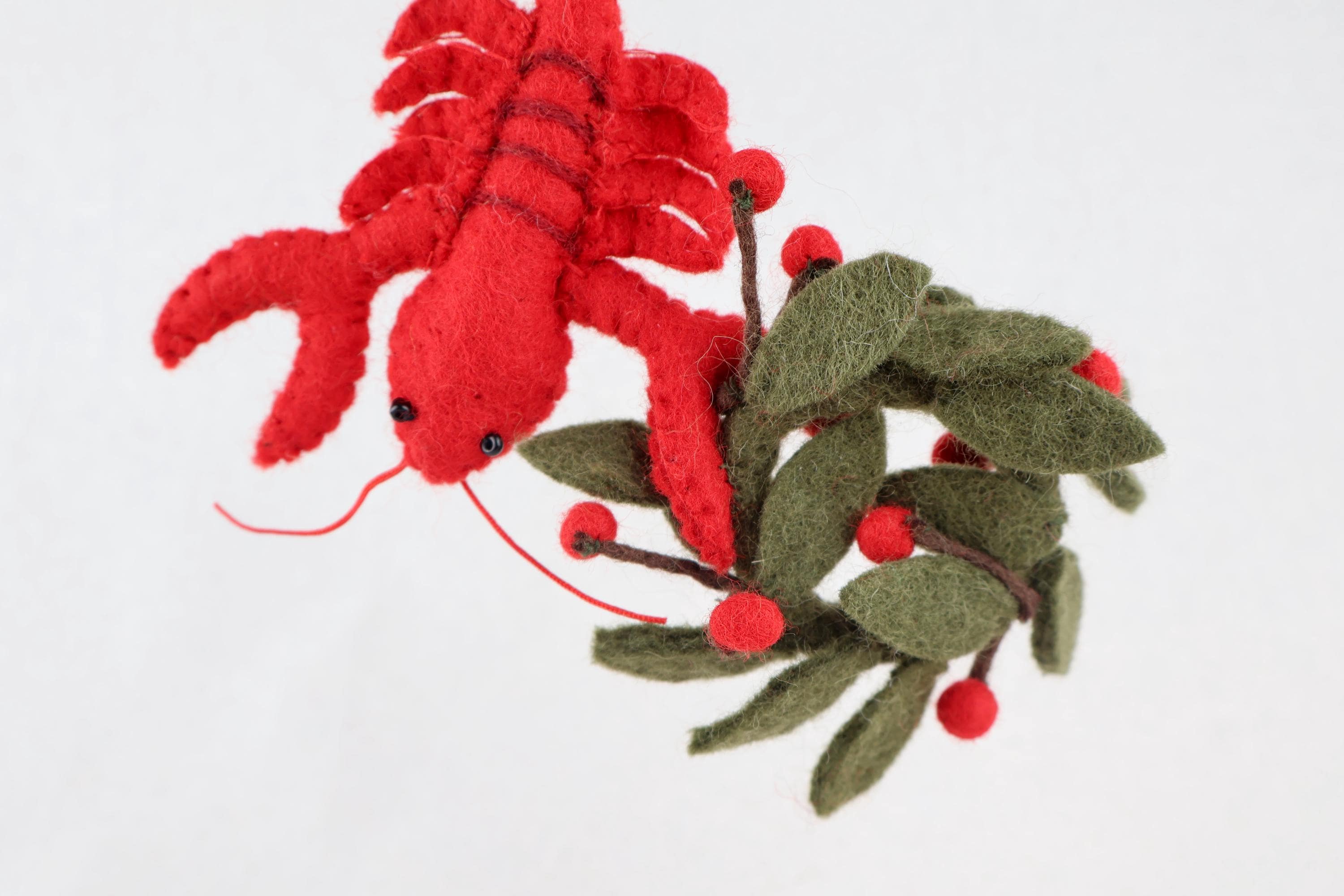 Anhänger Weihnachtshummer I Deko aus Filz I Winter I Weihnachtsbaum I ausgefallene Weihnachtsdeko I Anhänger Filz I Weihnachtskranz I Hummer