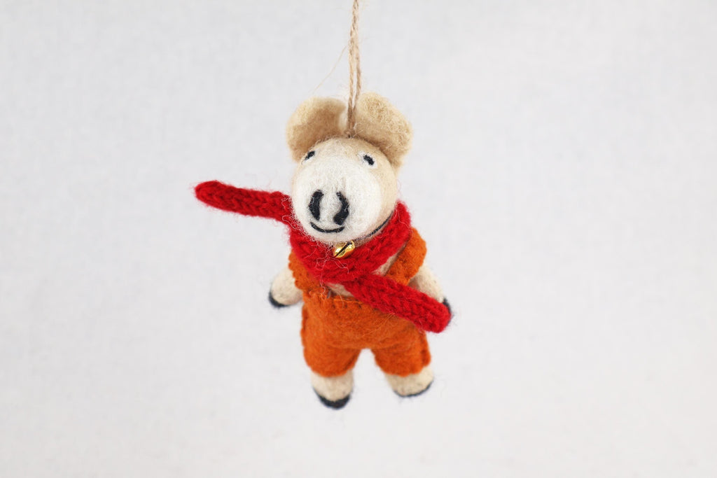 Weihnachtsanhänger Pferd I Filz Christbaumschmuck I Weihnachtsdeko Pferdchen I Pferd mit Latzhose und Schal