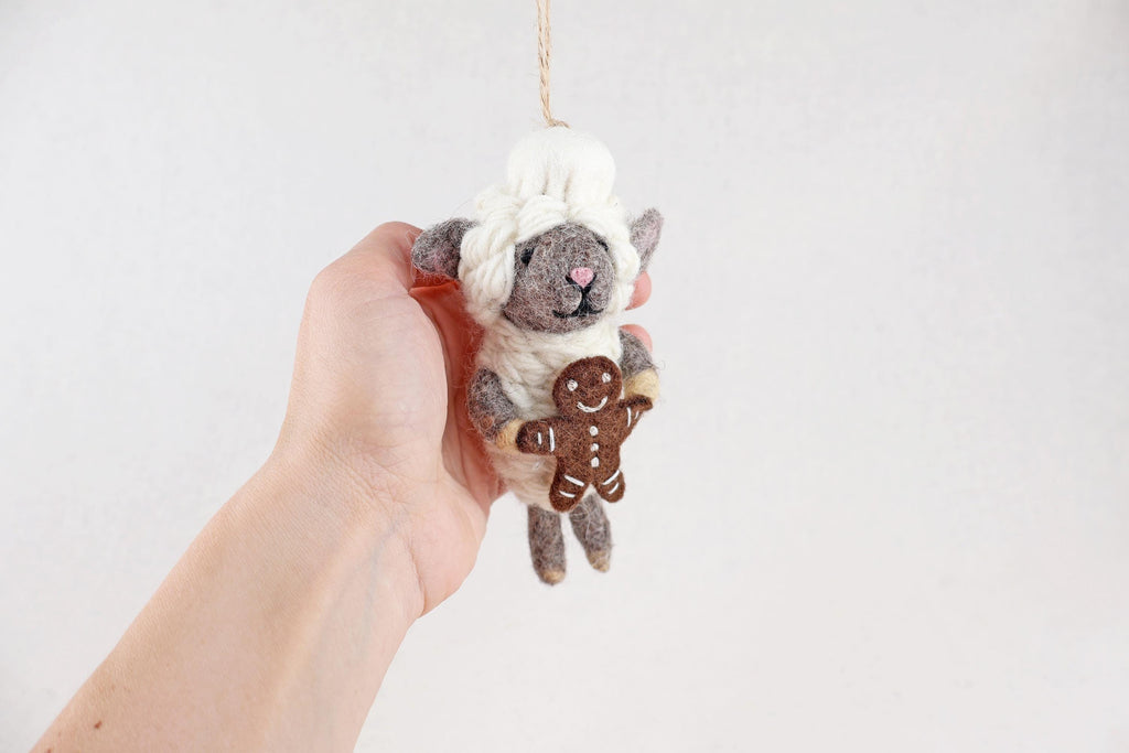 Weihnachtsanhänger Bäcker Schaf I Christbaumschmuck Weihnachtsdeko I Winter Weihnachtsbaum I Weihnachtsschaf