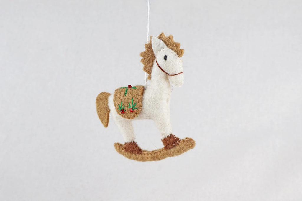 Weihnachtsanhänger Schaukelpferd I Filz Christbaumschmuck I Weihnachtsdeko Pferdchen