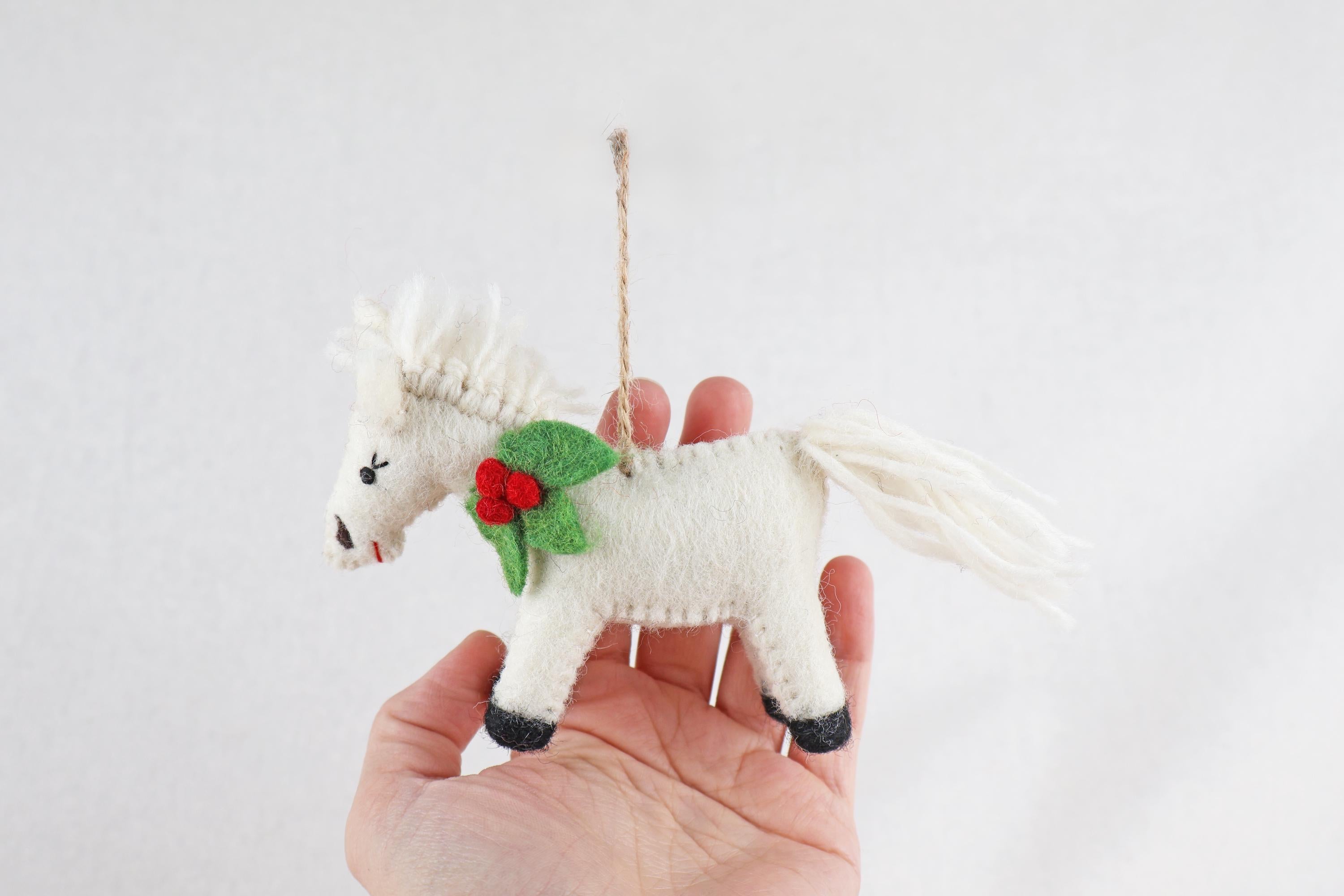 Weihnachtsanhänger Pferd I Filz Christbaumschmuck I Weihnachtsdeko Pferdchen
