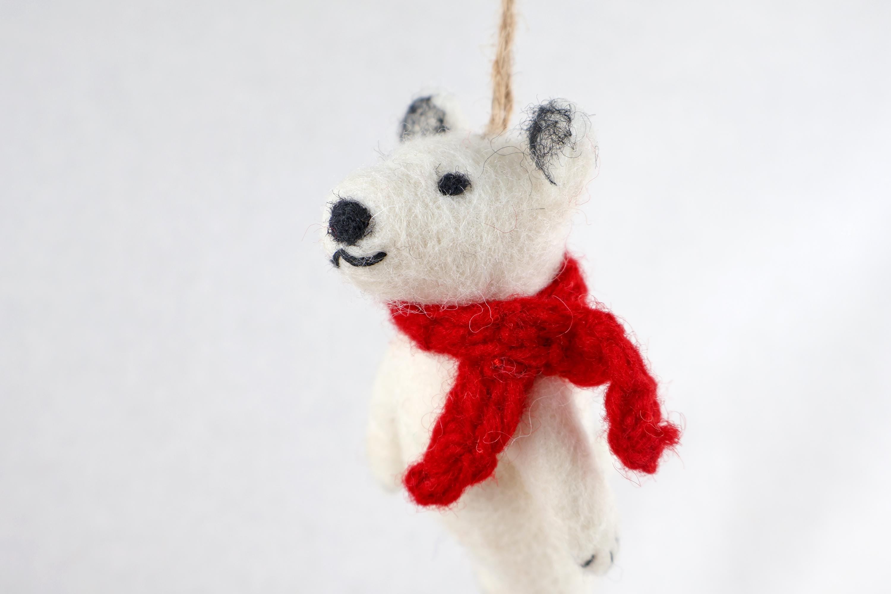 Weihnachtsanhänger Eisbär I Filz Christbaumschmuck I Weihnachtsdeko I Winterdeko aus Filz