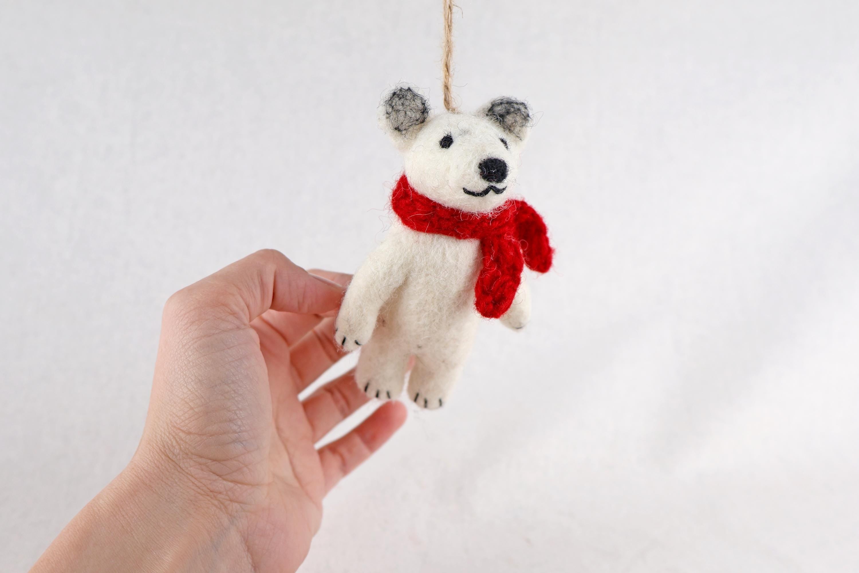 Weihnachtsanhänger Eisbär I Filz Christbaumschmuck I Weihnachtsdeko I Winterdeko aus Filz