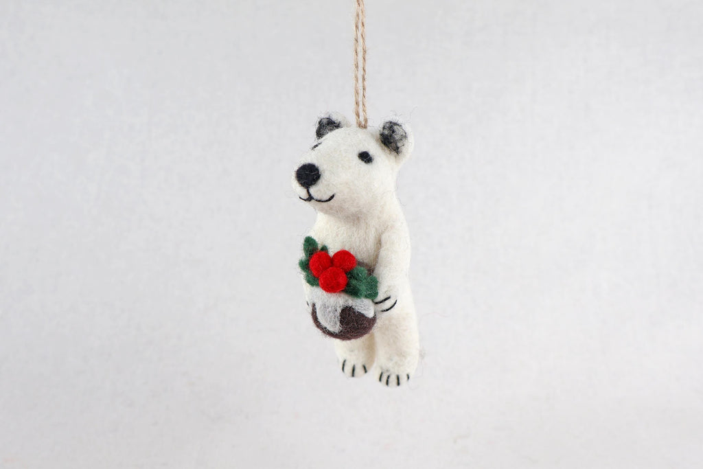 Weihnachtsanhänger Eisbär I Filz Christbaumschmuck I Weihnachtsdeko I Weihnachtsstern I Christmaspudding