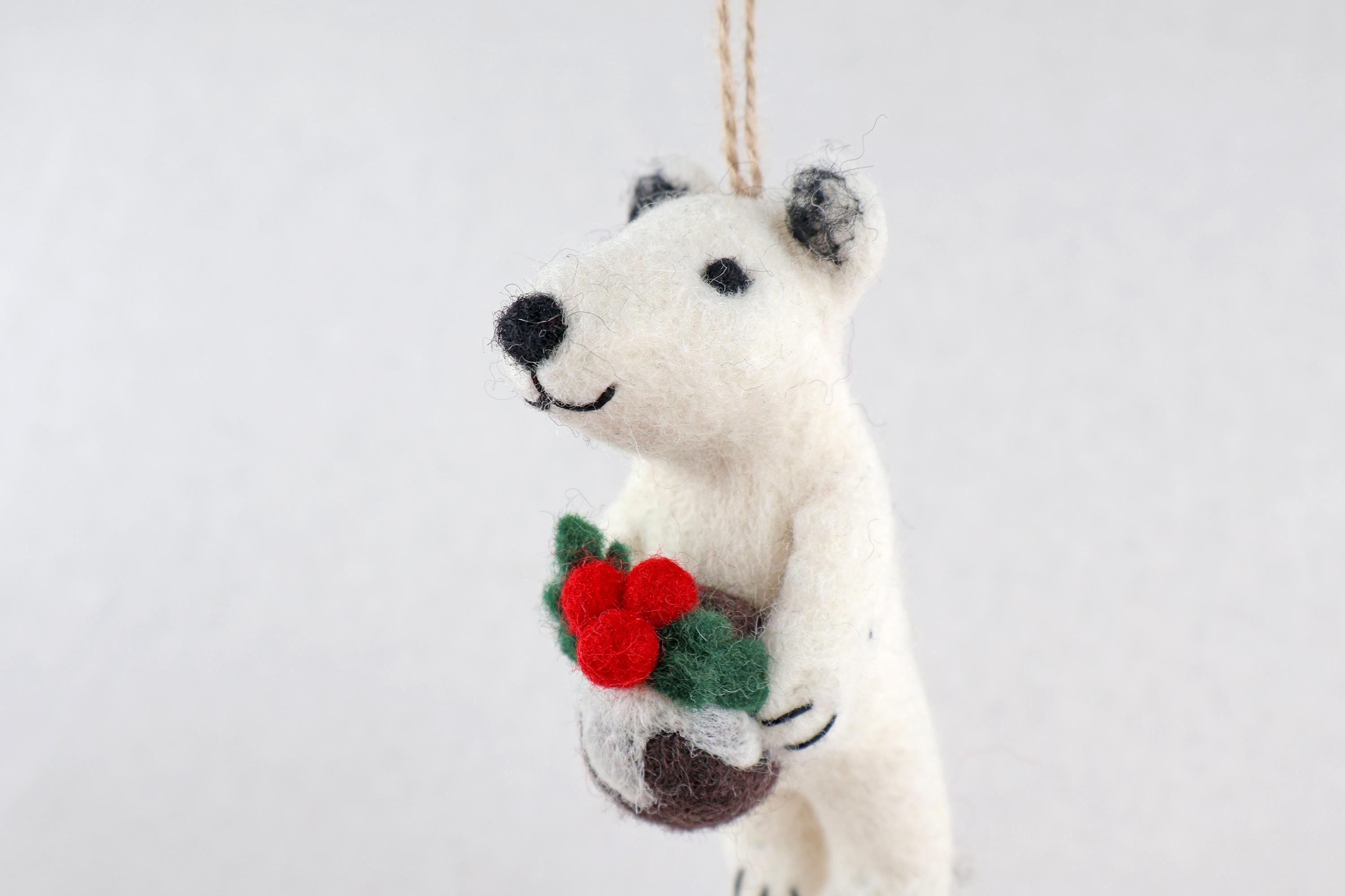 Weihnachtsanhänger Eisbär I Filz Christbaumschmuck I Weihnachtsdeko I Weihnachtsstern I Christmaspudding