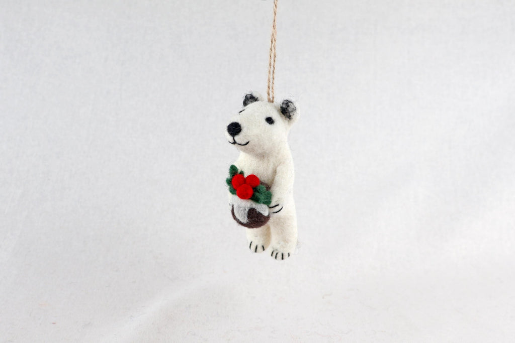 Weihnachtsanhänger Eisbär I Filz Christbaumschmuck I Weihnachtsdeko I Weihnachtsstern I Christmaspudding