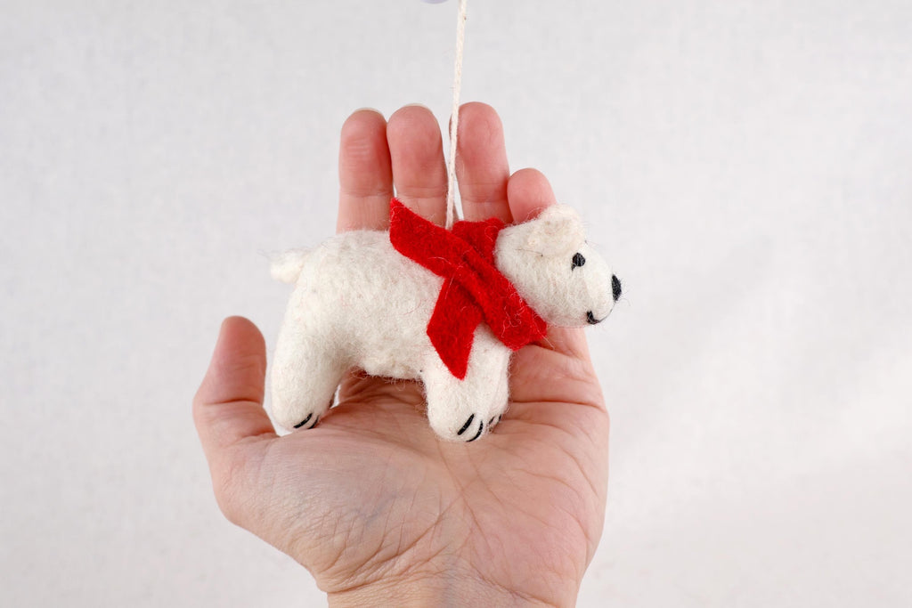 Weihnachtsanhänger Eisbär Filz Christbaumschmuck Weihnachtsdeko