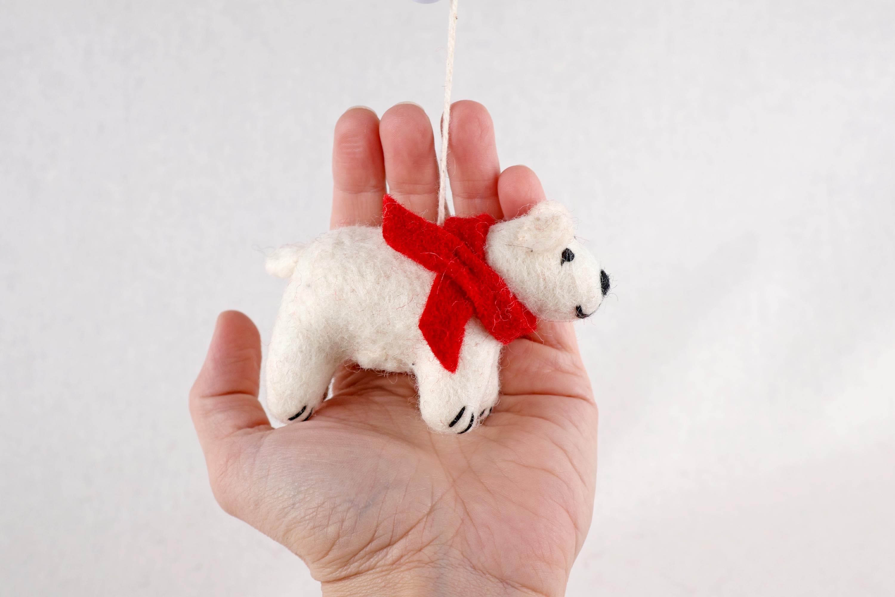 Weihnachtsanhänger Eisbär Filz Christbaumschmuck Weihnachtsdeko