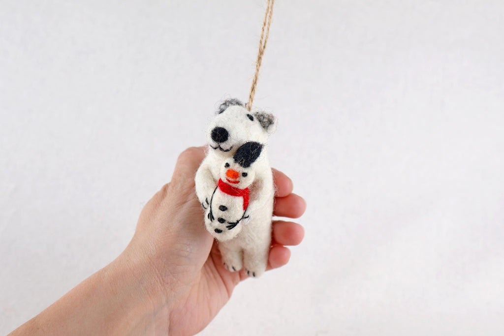 Weihnachtsanhänger Eisbär I Filz Christbaumschmuck I Weihnachtsdeko I Weihnachtsschmuck I Schneemann Weihnachten