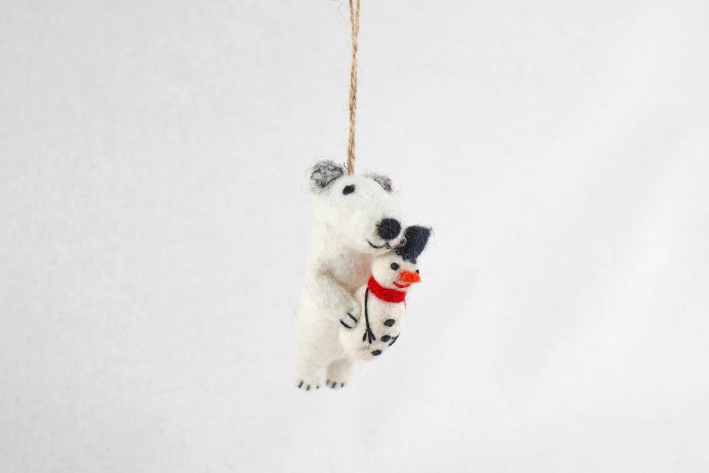 Weihnachtsanhänger Eisbär I Filz Christbaumschmuck I Weihnachtsdeko I Weihnachtsschmuck I Schneemann Weihnachten