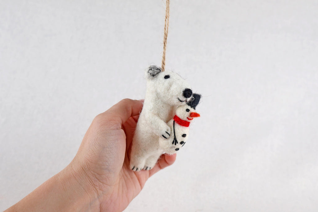 Weihnachtsanhänger Eisbär I Filz Christbaumschmuck I Weihnachtsdeko I Weihnachtsschmuck I Schneemann Weihnachten
