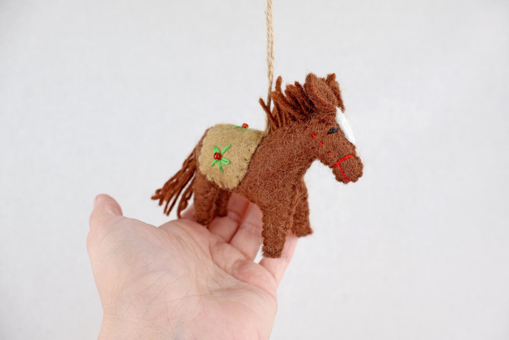 Weihnachtsanhänger Pferd I Filz Christbaumschmuck I Weihnachtsdeko Pferdchen