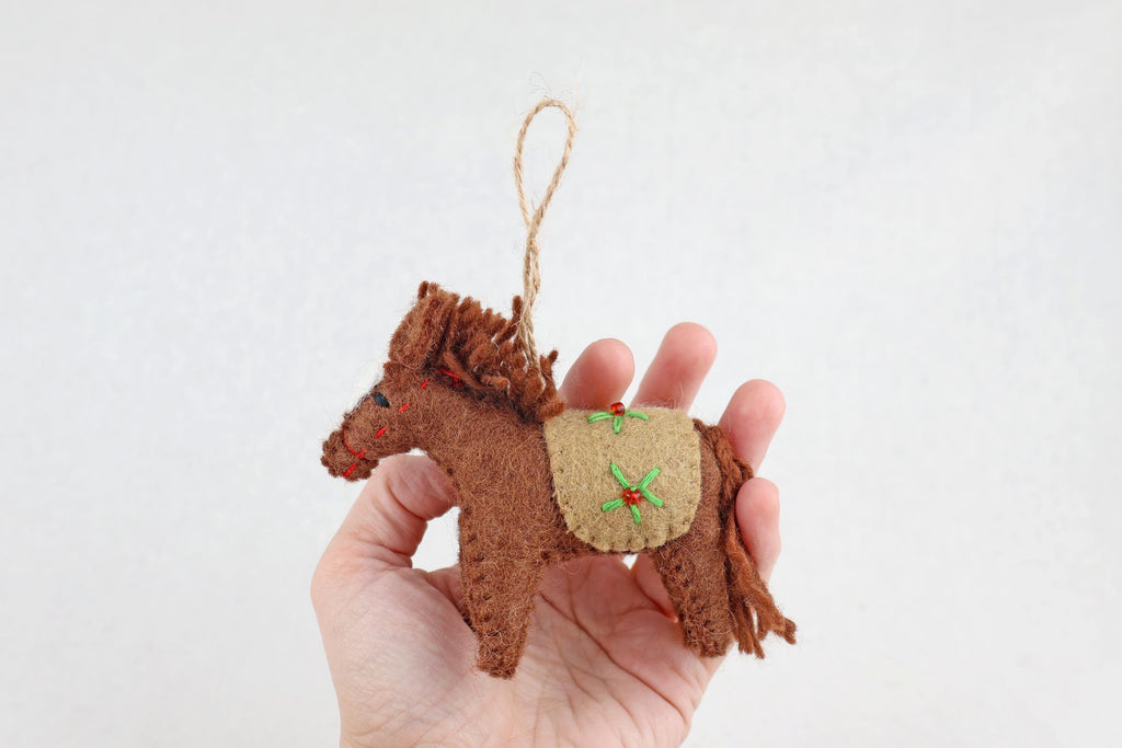 Weihnachtsanhänger Pferd I Filz Christbaumschmuck I Weihnachtsdeko Pferdchen
