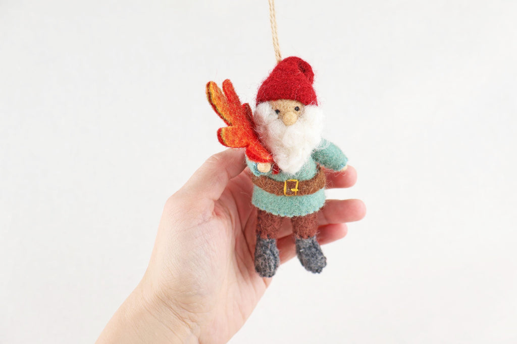 Weihnachtsanhänger Zwerg mit Blatt I Wichtel I Christbaumschmuck Weihnachtsdeko I Weihnachtsbaum I Weihnachtswichtel I Weihnachtszwerg