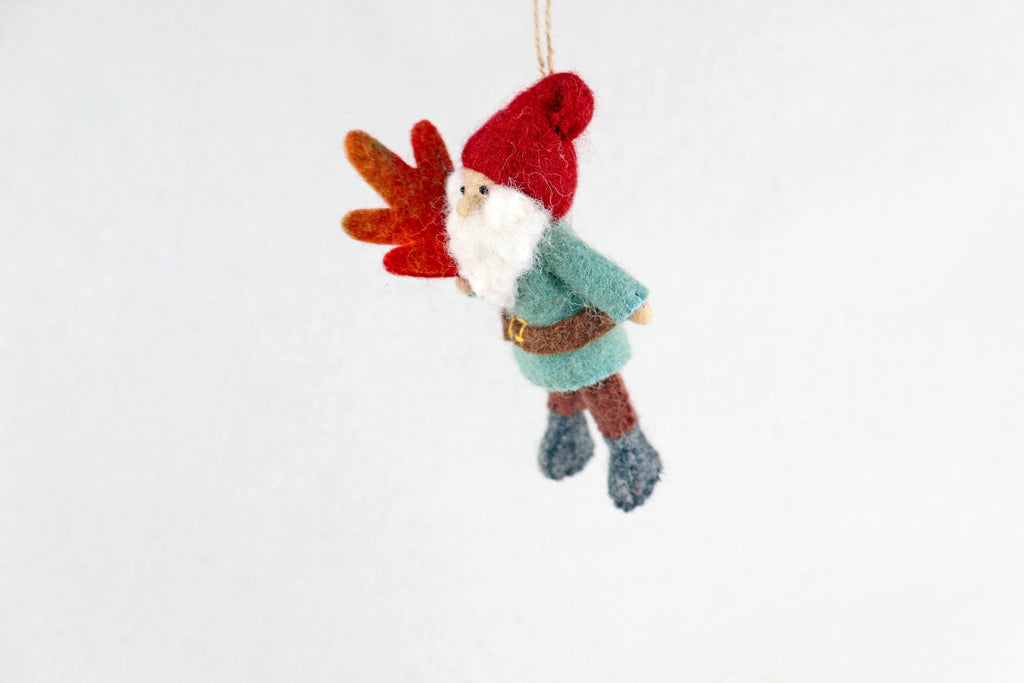 Weihnachtsanhänger Zwerg mit Blatt I Wichtel I Christbaumschmuck Weihnachtsdeko I Weihnachtsbaum I Weihnachtswichtel I Weihnachtszwerg