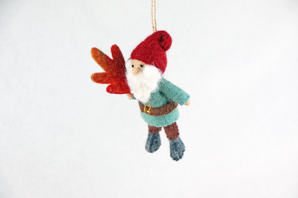 Weihnachtsanhänger Zwerg mit Blatt I Wichtel I Christbaumschmuck Weihnachtsdeko I Weihnachtsbaum I Weihnachtswichtel I Weihnachtszwerg