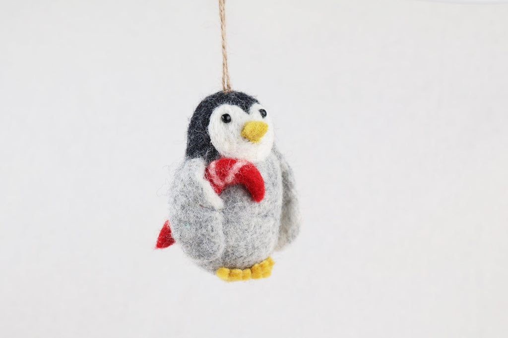 Weihnachtsanhänger Pinguin mit Zuckerstange I Christbaumschmuck Weihnachtsdeko I Winter Weihnachtsbaum