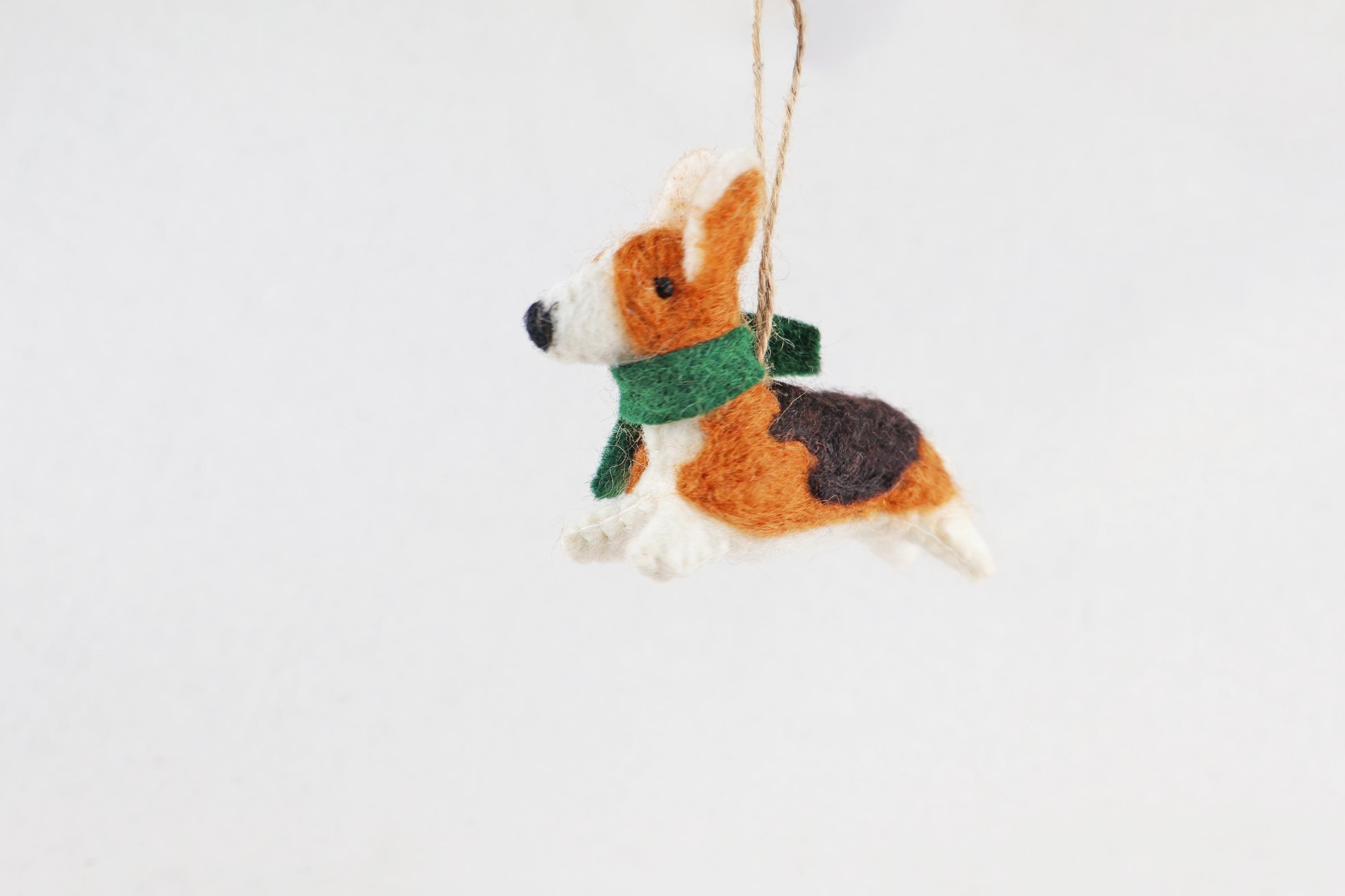 Weihnachtsanhänger Corgi aus Filz I Filz Christbaumschmuck I Weihnachtsdeko I Weihnachtscorgi I Hundeanhänger