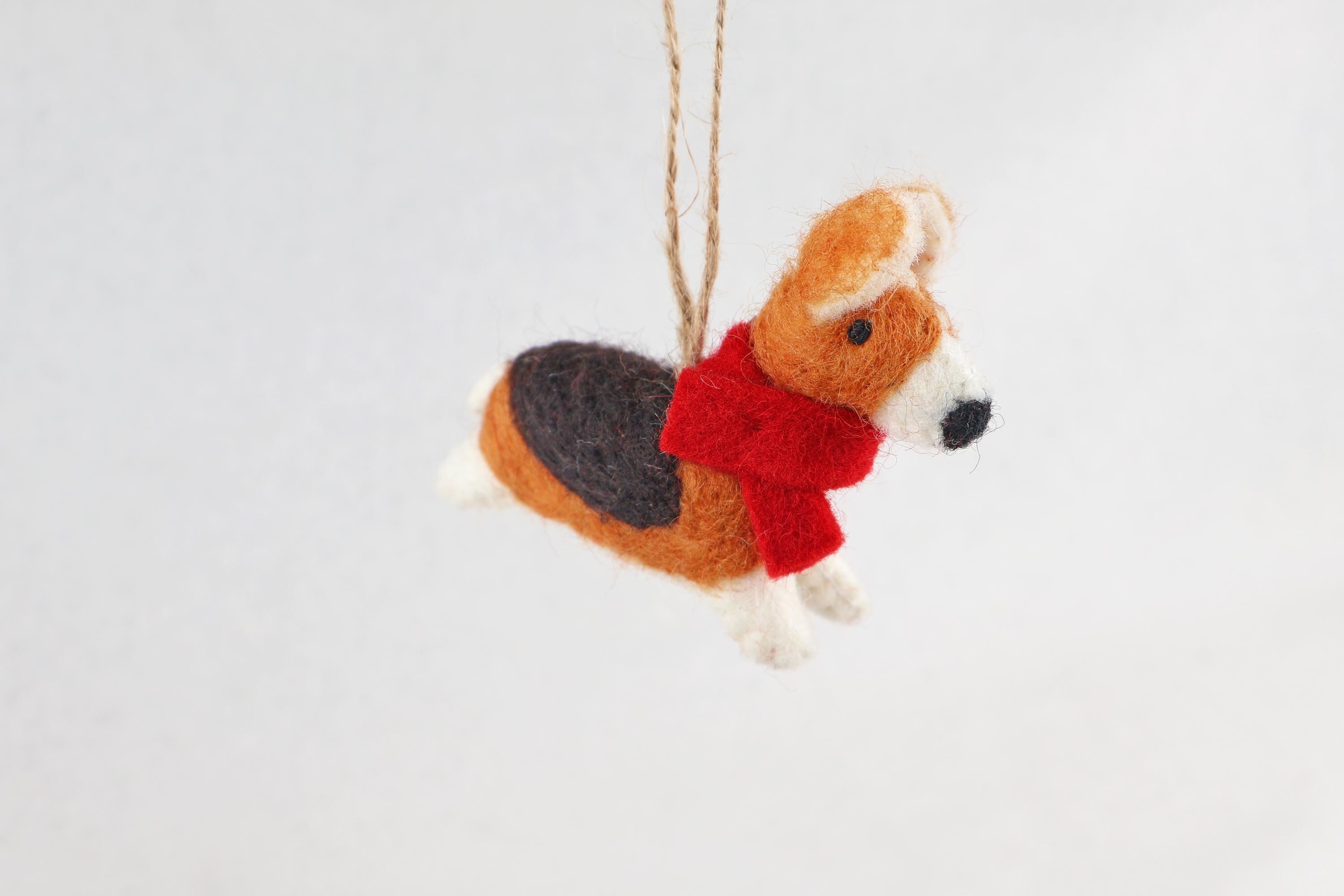 Weihnachtsanhänger Corgi aus Filz I Filz Christbaumschmuck I Weihnachtsdeko I Weihnachtscorgi I Hundeanhänger
