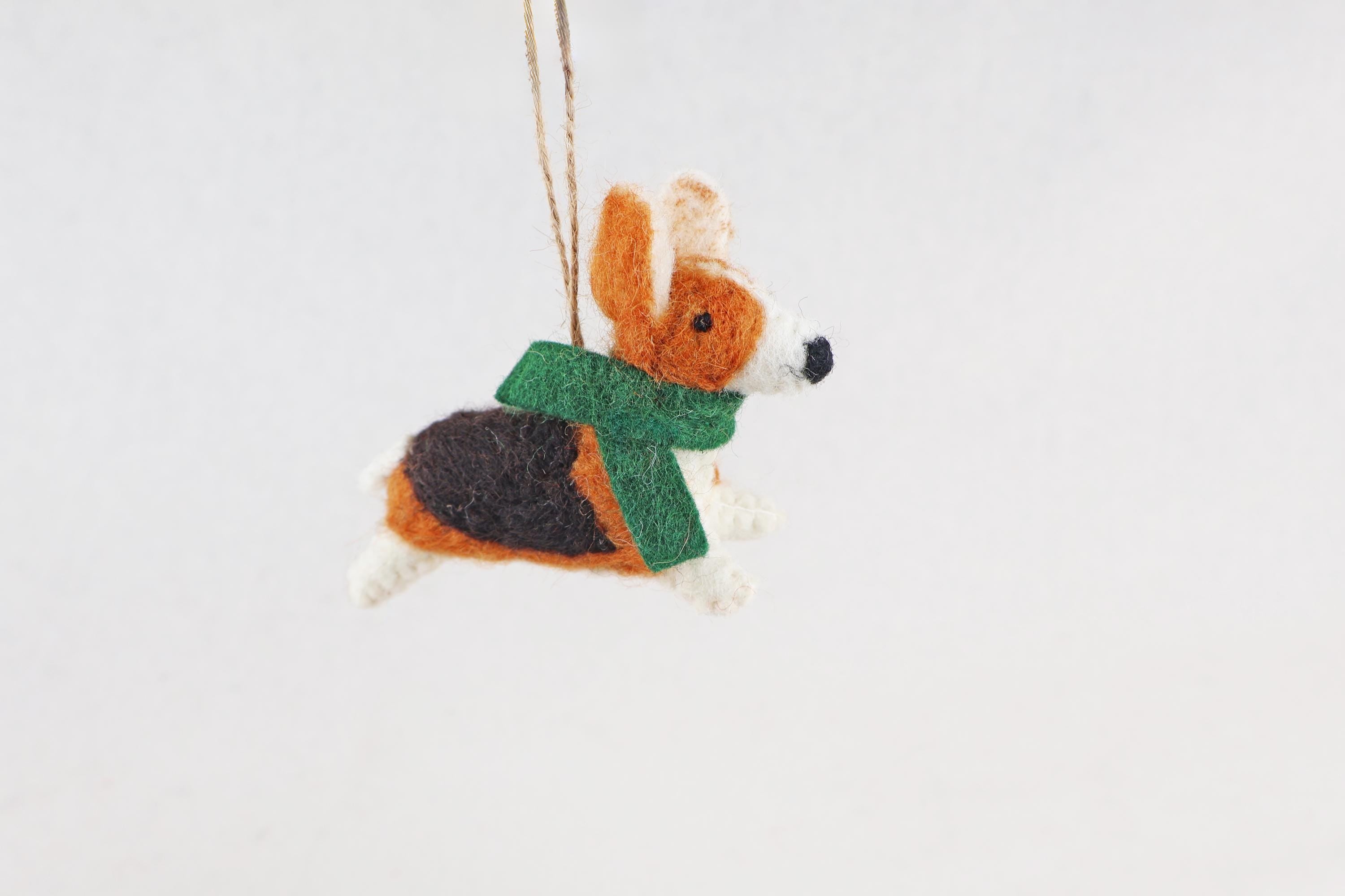 Weihnachtsanhänger Corgi aus Filz I Filz Christbaumschmuck I Weihnachtsdeko I Weihnachtscorgi I Hundeanhänger