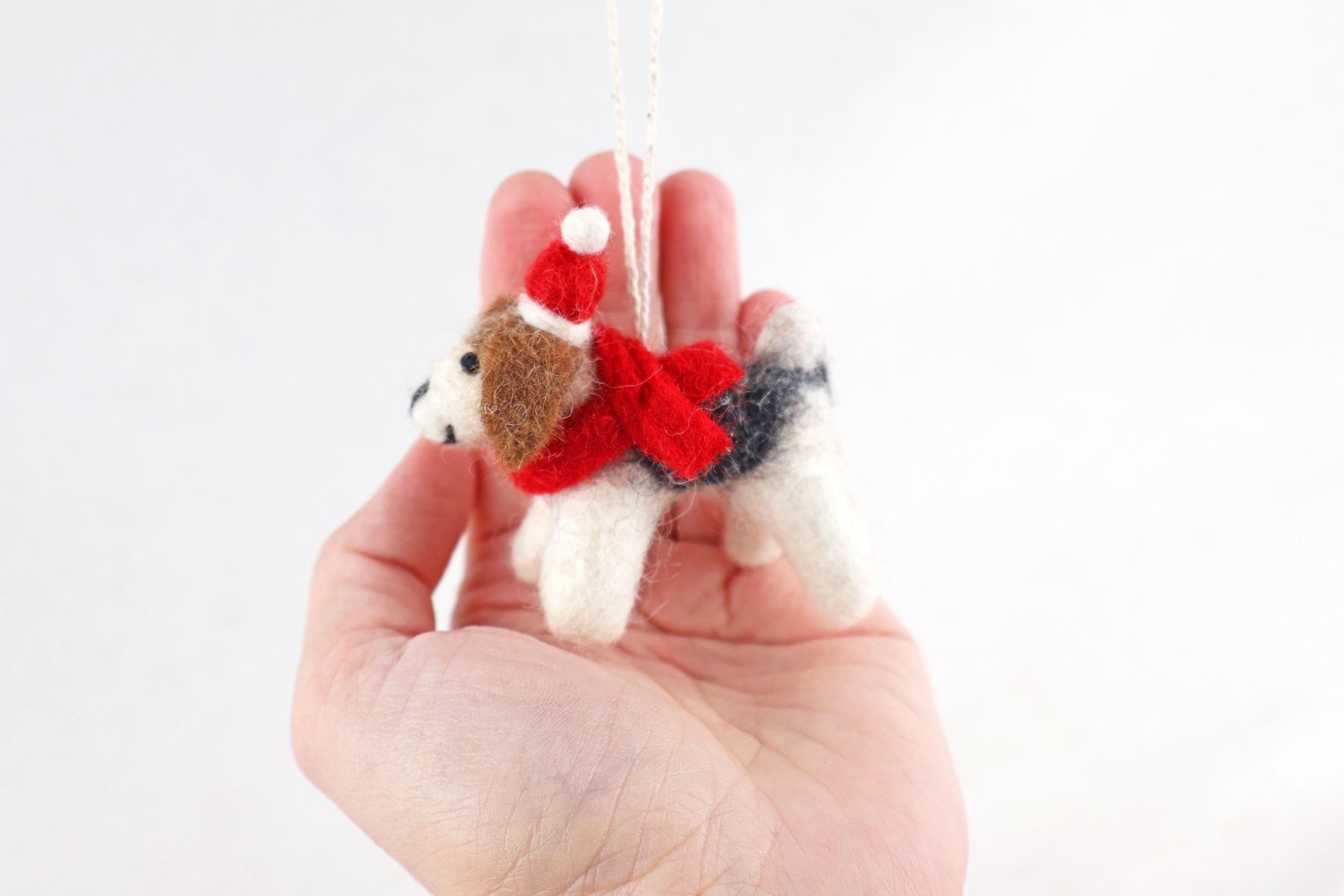 Weihnachtsanhänger Hund Beagle I Filz Christbaumschmuck Weihnachtsdeko I Beagle Welpe