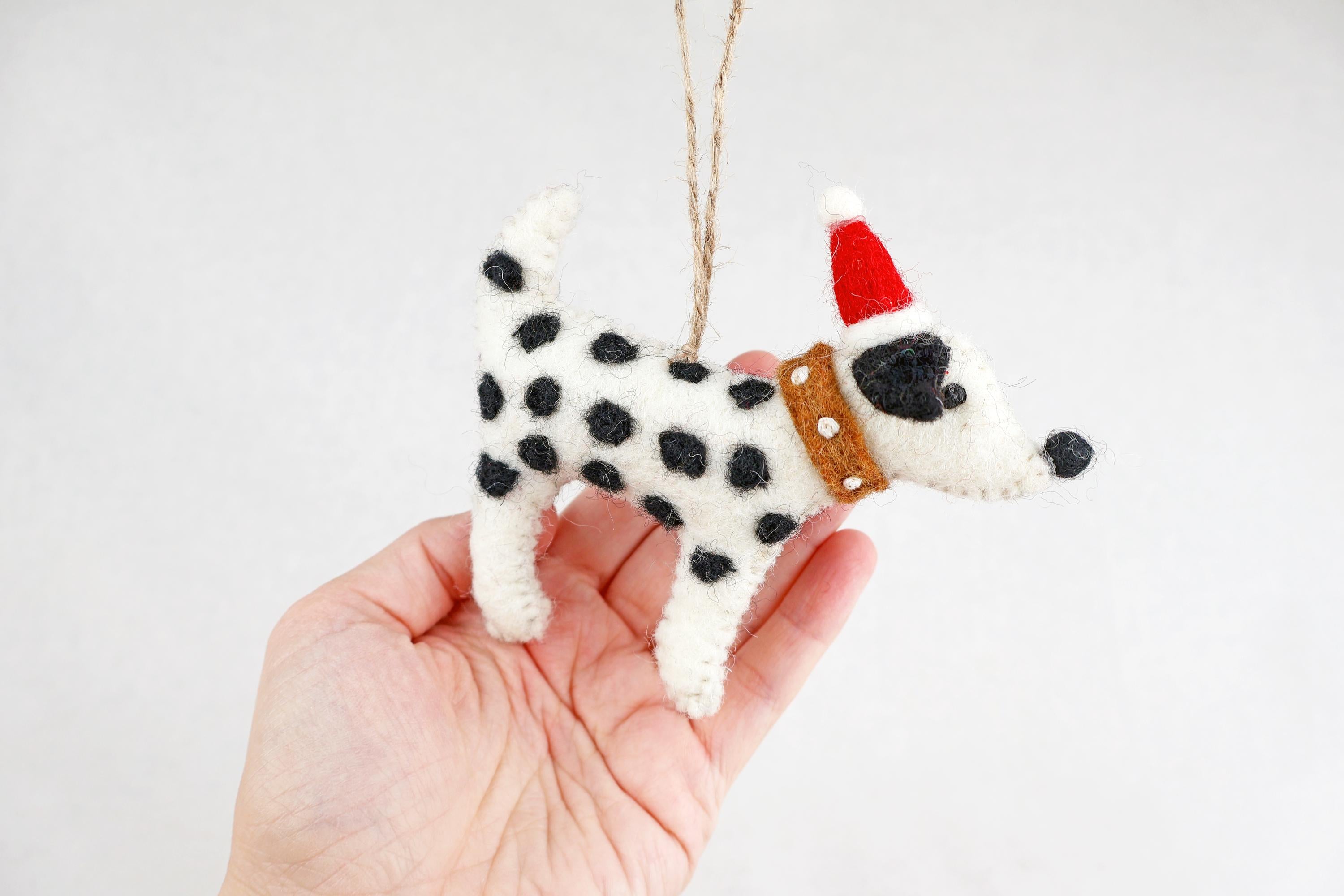Weihnachtsanhänger Hund Dalmatiner I Filz Christbaumschmuck Weihnachtsdeko